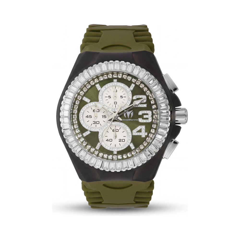 Technomarine TM-121183 Men's Chronograph Quartz Movement 45mm Green Luminous Water Resistant Watch