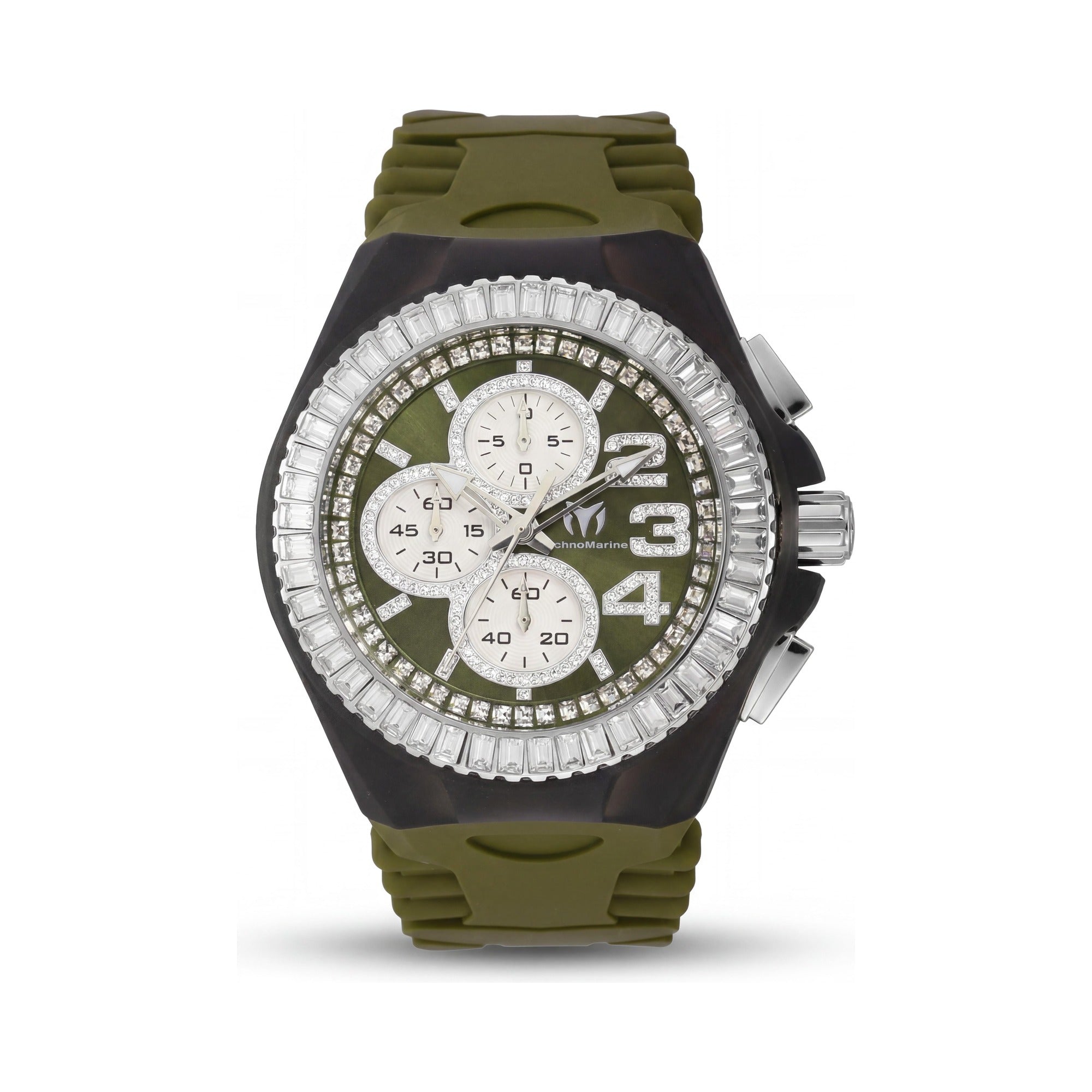 Reloj Technomarine de cuarzo para hombre con cronógrafo, movimiento de cuarzo, 45 mm, esfera luminosa verde, resistente al agua, Photo 1