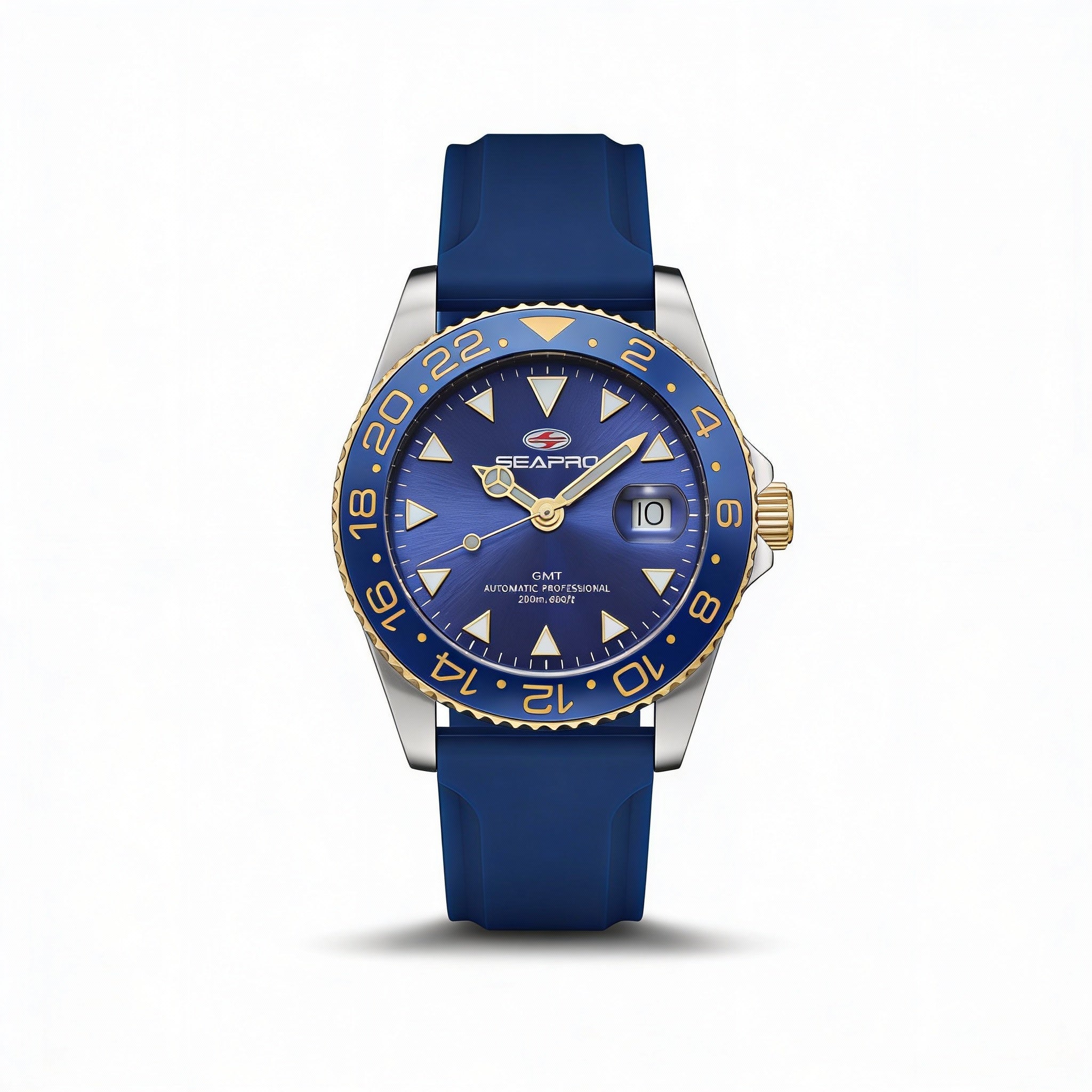 Reloj Seapro de cuarzo para hombre, informal, con esfera azul y fecha, resistente al agua hasta 20 ATM y cristal mineral., Photo 1