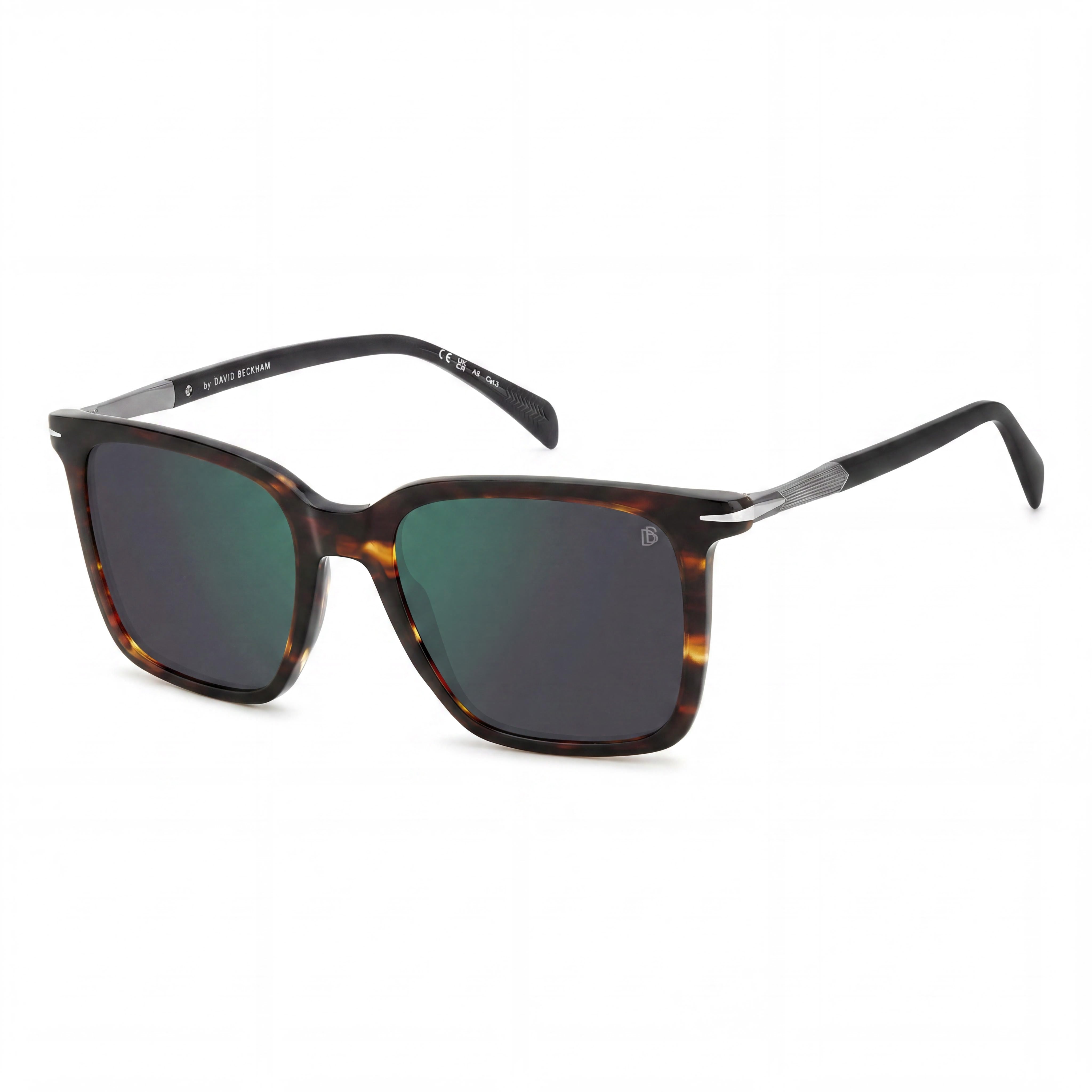 David Beckham Db 1130/S Unisex Green Mirror Acetate Frame Brown Horn Non-Polarized UV Lenses 53mm, Photo 1