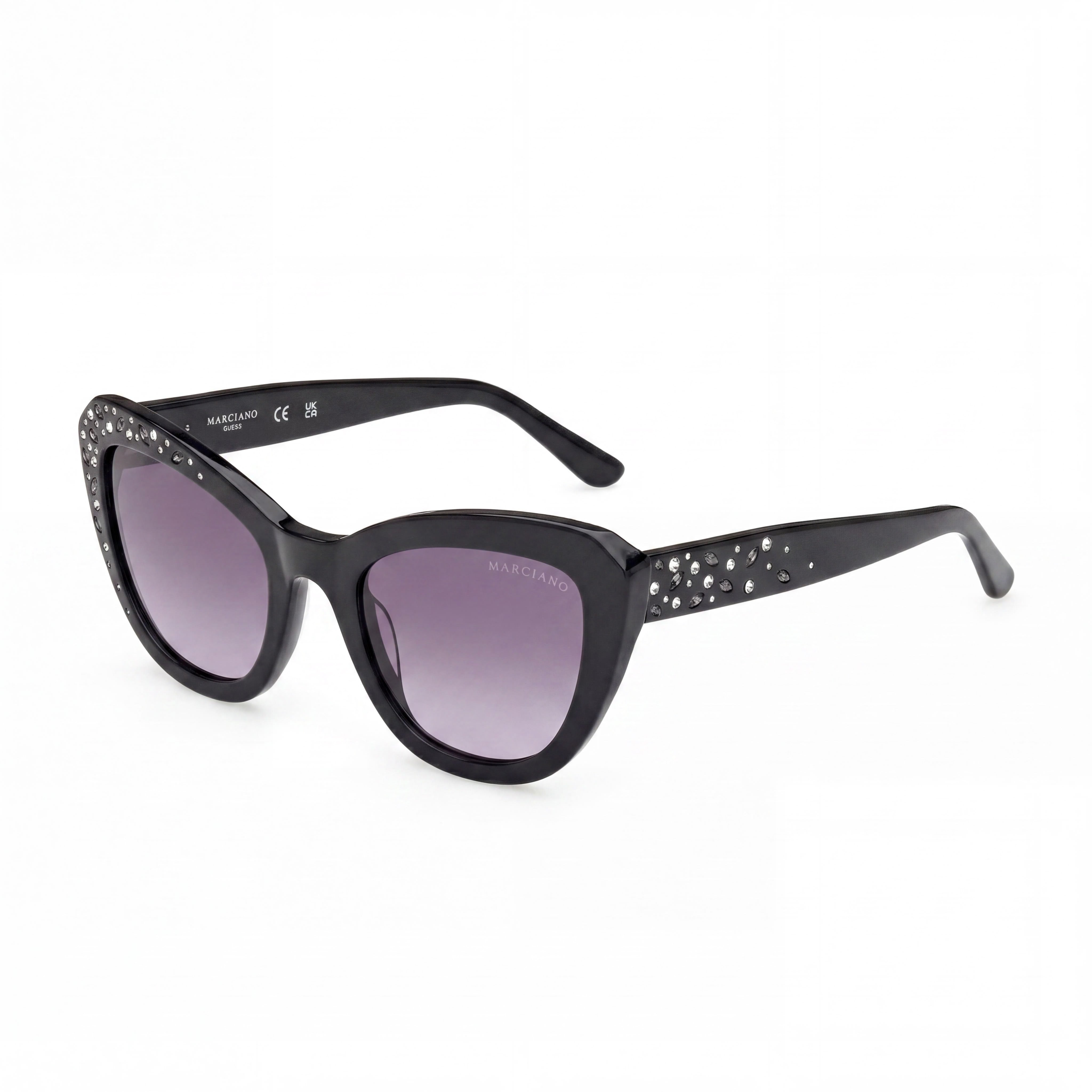 GUESS by Marciano Gm00016 Women's Black Plastic Frame Eyewear with Black Polycarbonate Lenses 53/22/140, Photo 1