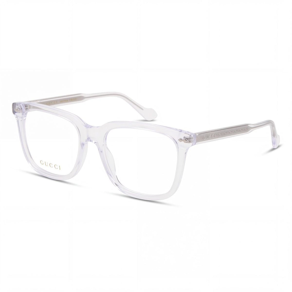 Gucci GG0737O Men's Square Crystal Plastic Frame Eyeglasses with 53mm Lens Width and 18mm Bridge, Photo 1