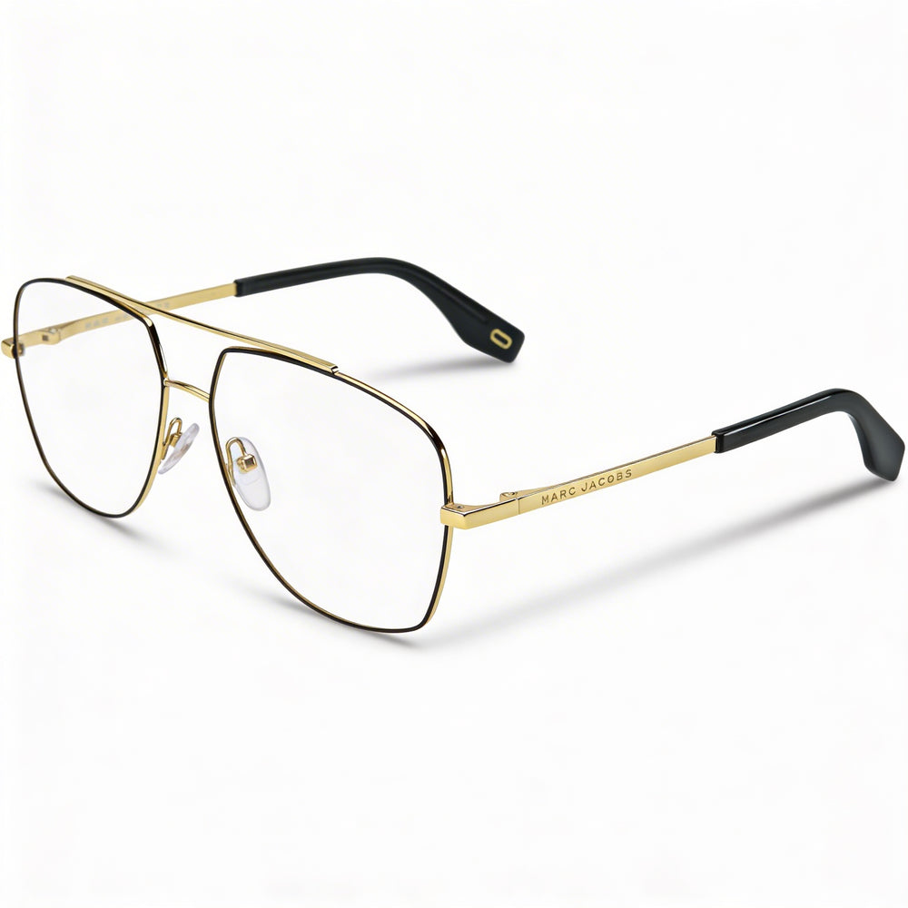 Gafas de sol de aviador cuadradas Marc Jacobs Marc 271 unisex con montura de metal dorado y negro y lentes polarizadas de policarbonato de 58 mm