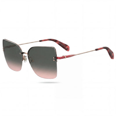 kate spade new york Casual Unisex Red Gold Stainless Steel Rimless Cat Eye Burgundy Gradient Pink 58mm UV Protected Sunglasses