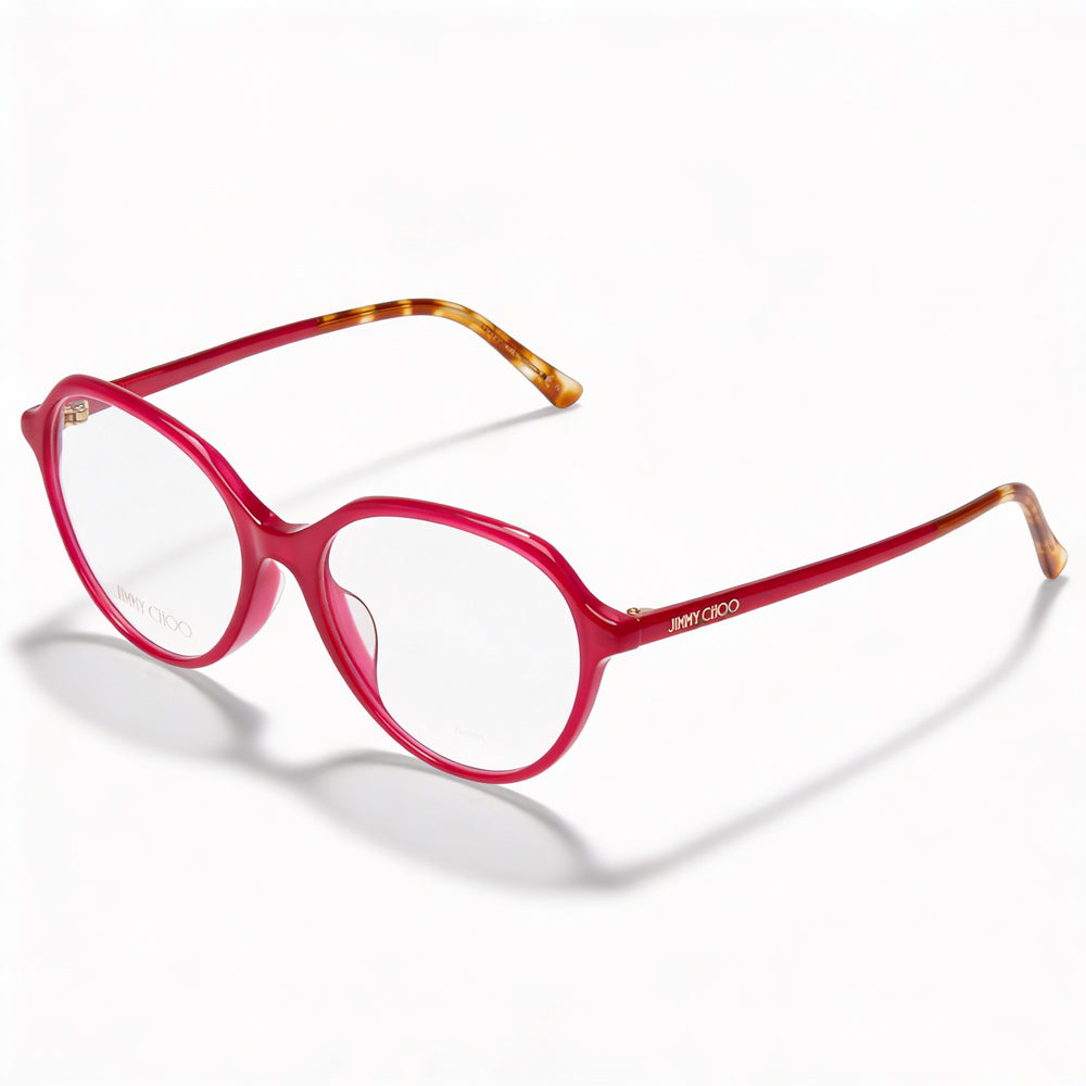 JIMMY CHOO Jc345/F Women's Acetate Optical Eyeglass Frames with Demo Plastic Lenses, Lens Width 52mm and Bridge Width 17mm