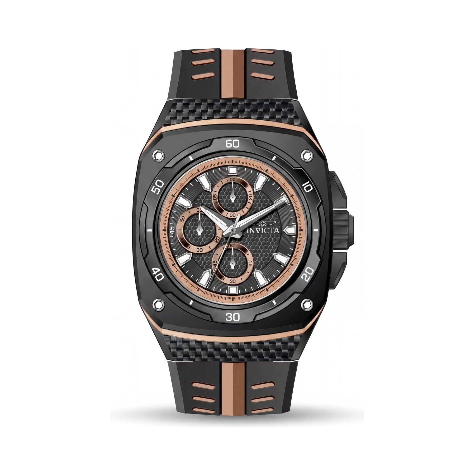 Invicta IN-46105-AMZUK Men's Black Dial Chronograph Quartz Stainless Steel Strap Watch 46mm, Photo 1