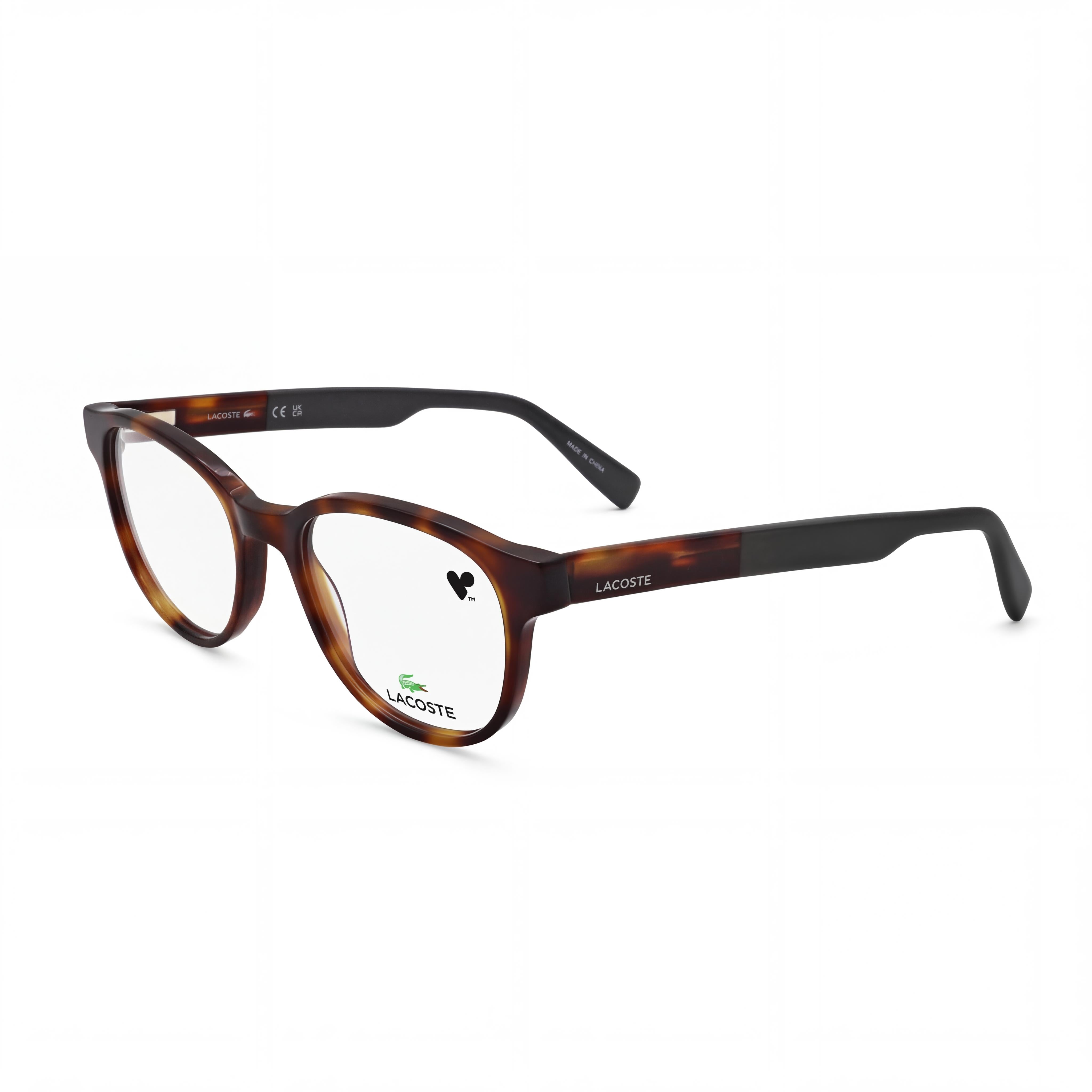 Lacoste L2921 Unisex Casual Style Eyewear with Havana Acetate Frame and Transparent Lenses 52mm, Photo 1