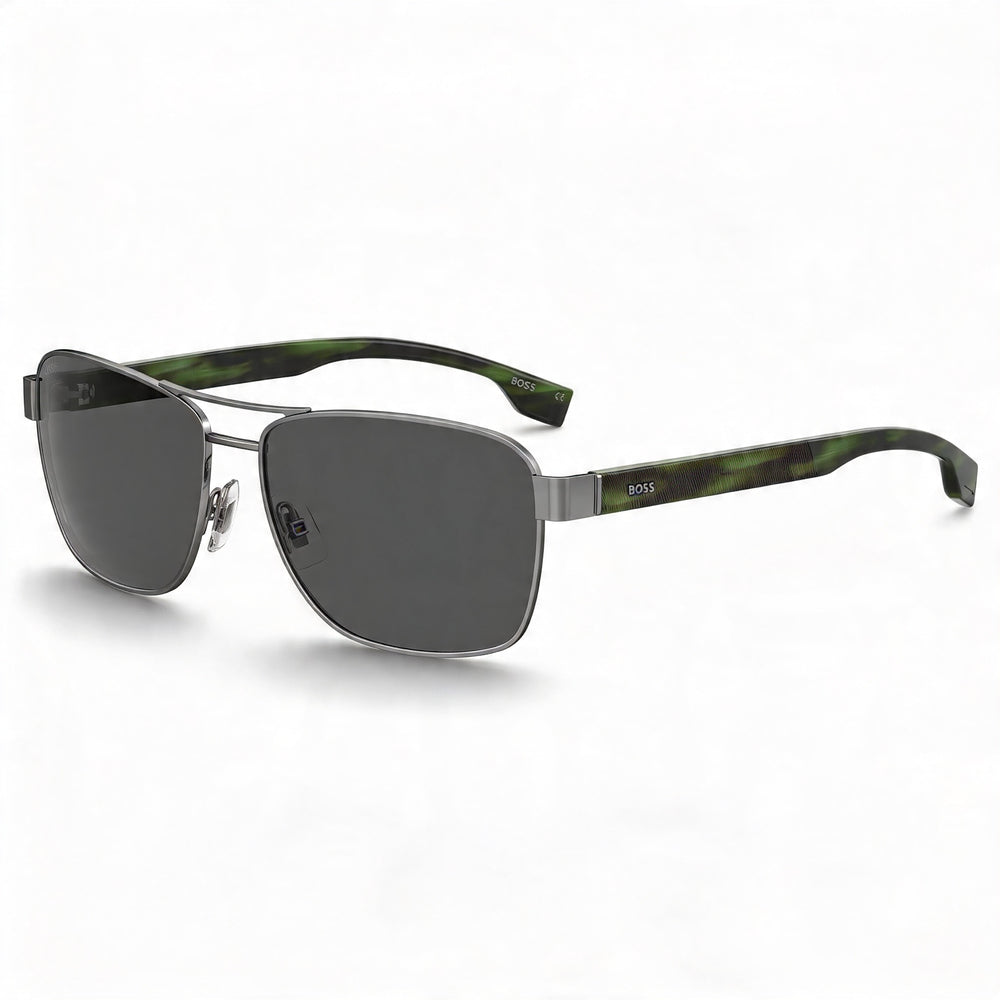 Hugo Boss BOSS 1240/S Gafas de sol clásicas de hombre de aleación de acero rutenio oscuro con protección UV de 60 mm