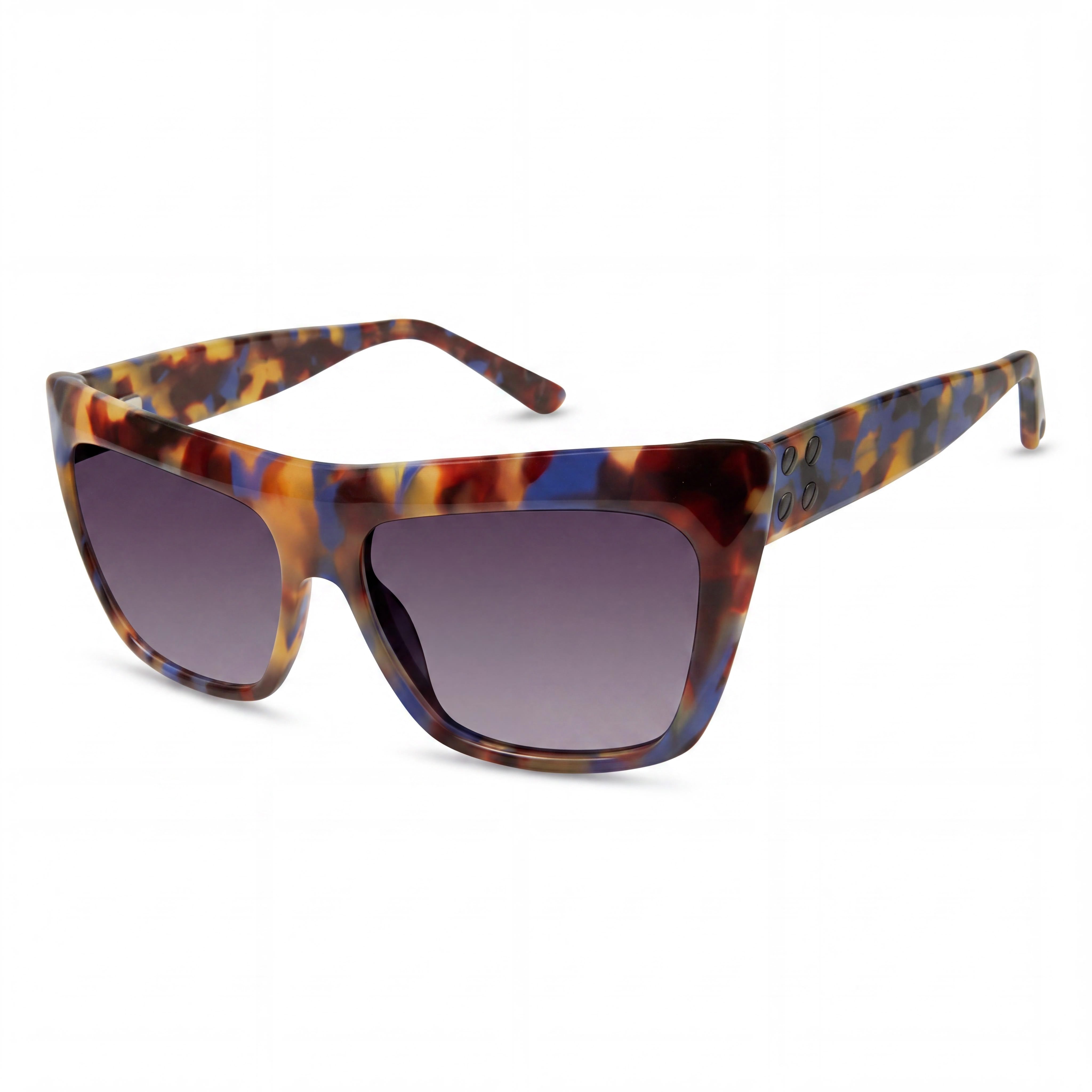 L.A.M.B. Square Women's Blue Tortoise Acetate Full Rim Brown Non-Polarized Sunglasses 56-16-135, Photo 1