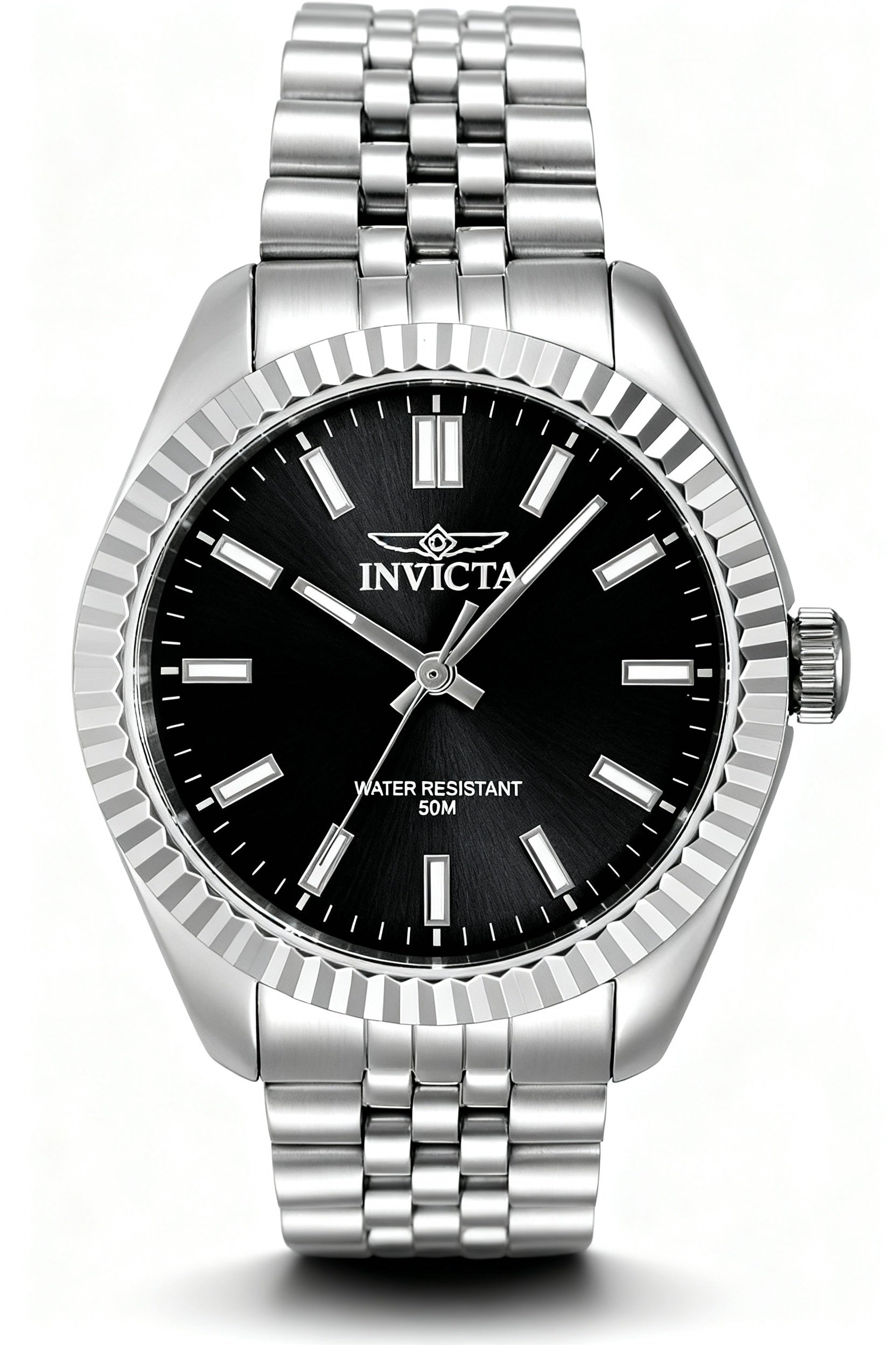 Invicta Specialty 47494 Unisex Silver Stainless Steel Black Dial Quartz Water Resistant Watch 36mm