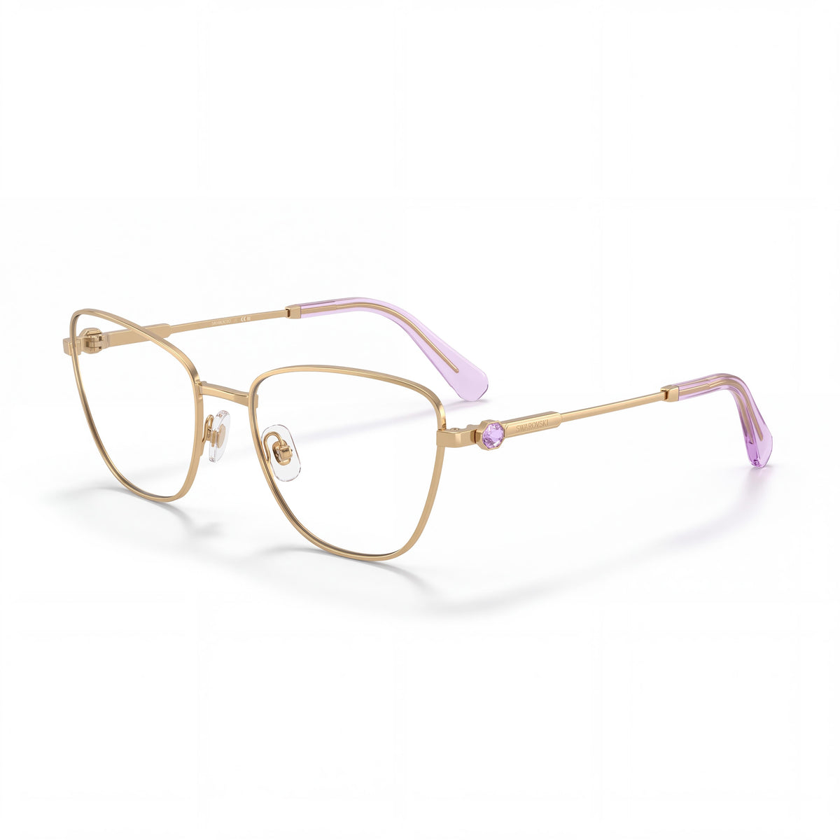 Swarovski Sk1018 Women's Cat Eye Metal Gold Eyeglasses 55mm, Photo 1