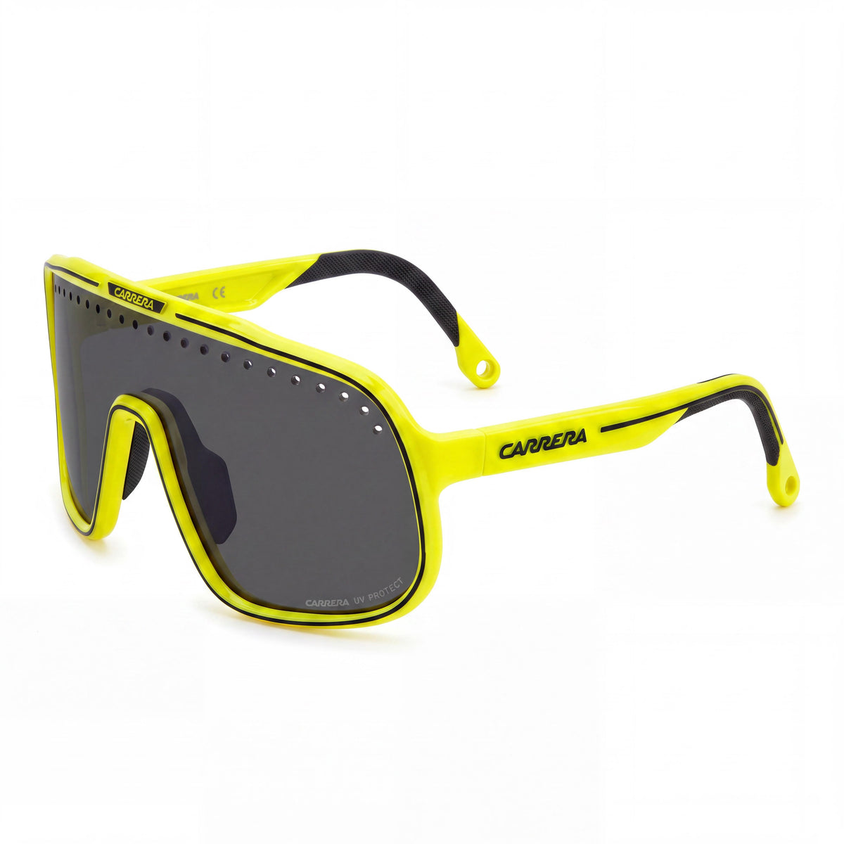 Gafas de sol Carrera C Sport 02/S Mask Unisex ligeras y plegables con montura de plástico en amarillo y negro 99-1-145, Photo 1