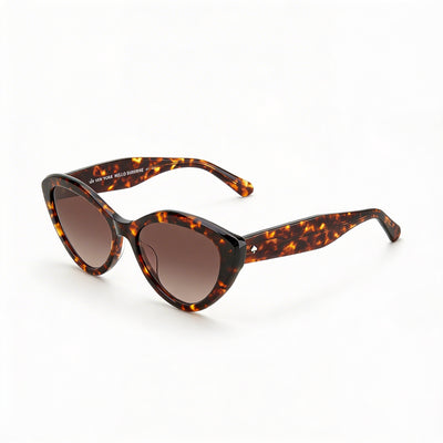 Gafas de sol clásicas kate spade new york para mujer, montura habana de acetato, lente degradada en tono marrón, 55mm