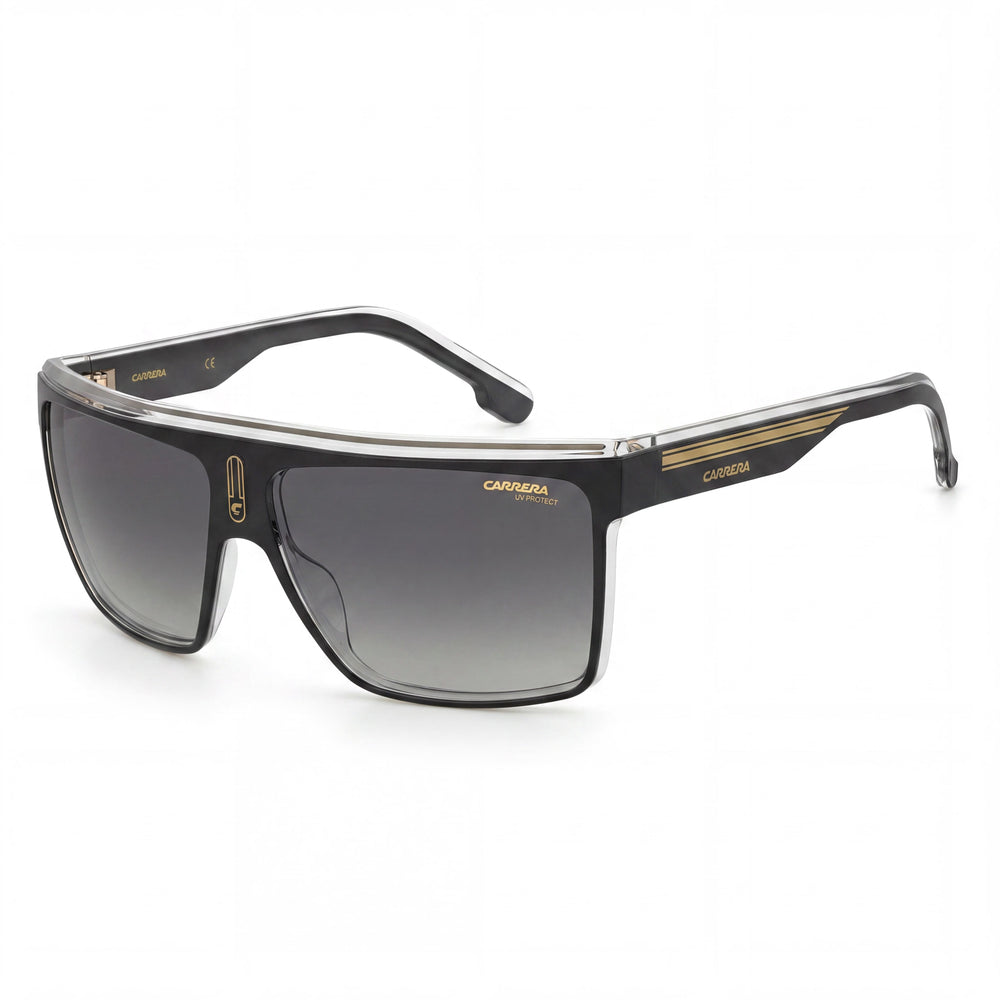 Carrera 22/N Men's Black Gold Polyamide Sunglasses with Brown Gradient Lenses and 100% UV Protection 63mm