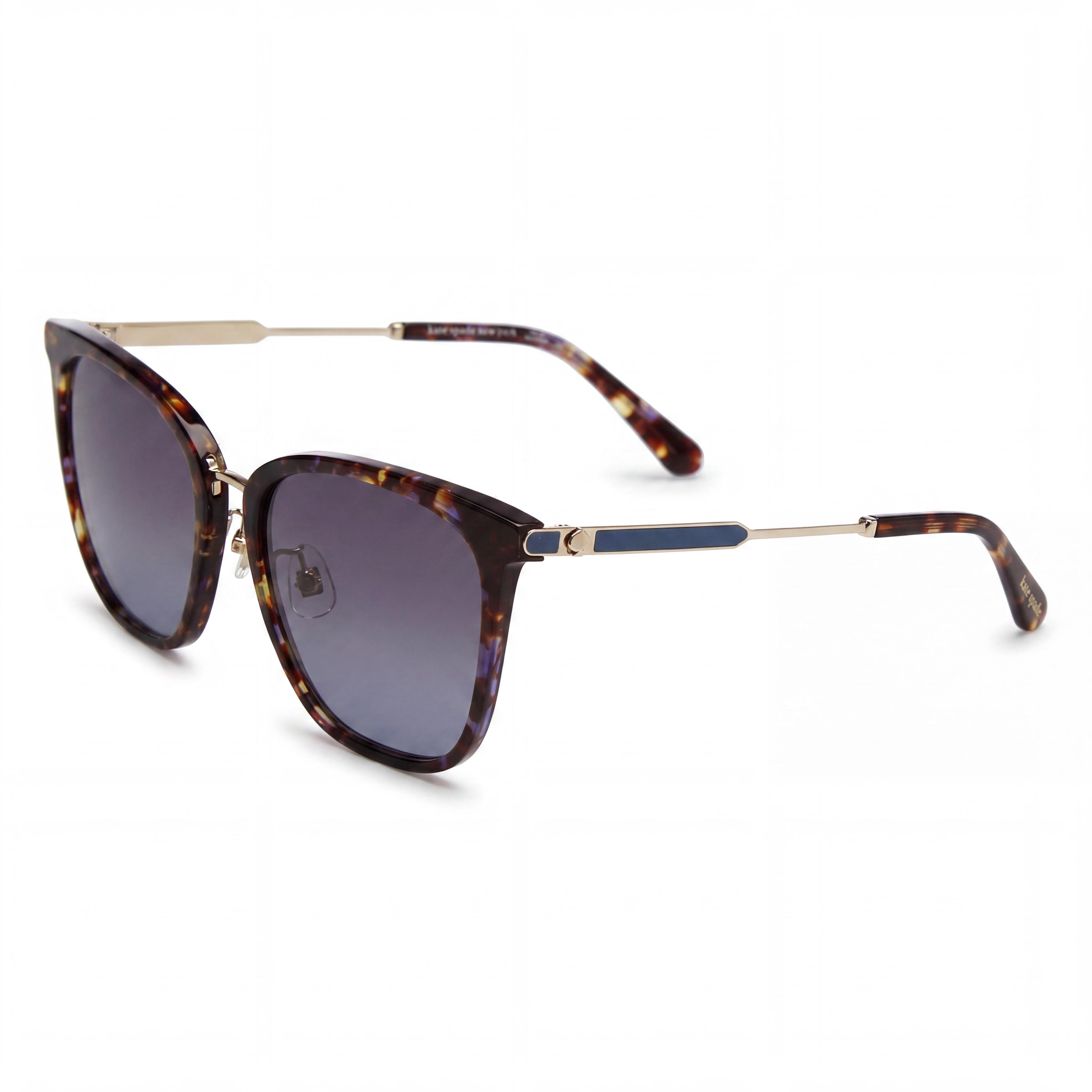 Gafas de sol unisex modernas Kate Spade New York con montura de acetato color azul habana y lentes no polarizadas de 57 mm, Photo 1