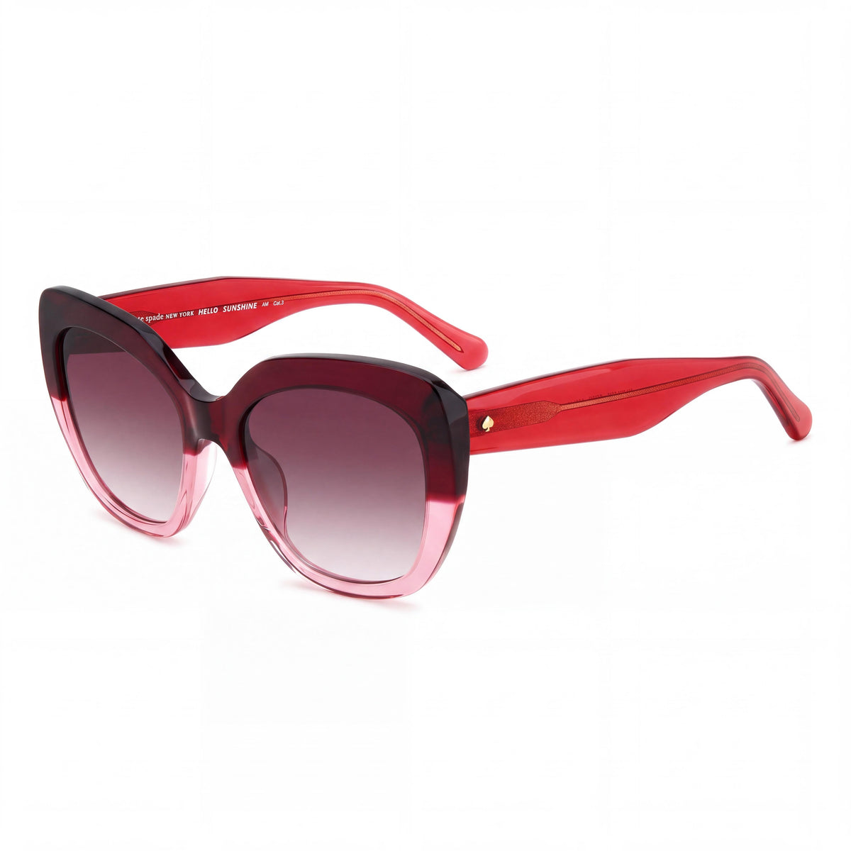 kate spade new york Seasonal Women's Red Pink Plastic Frame Pink Lens UV Protection Sunglasses 55mm, Photo 1