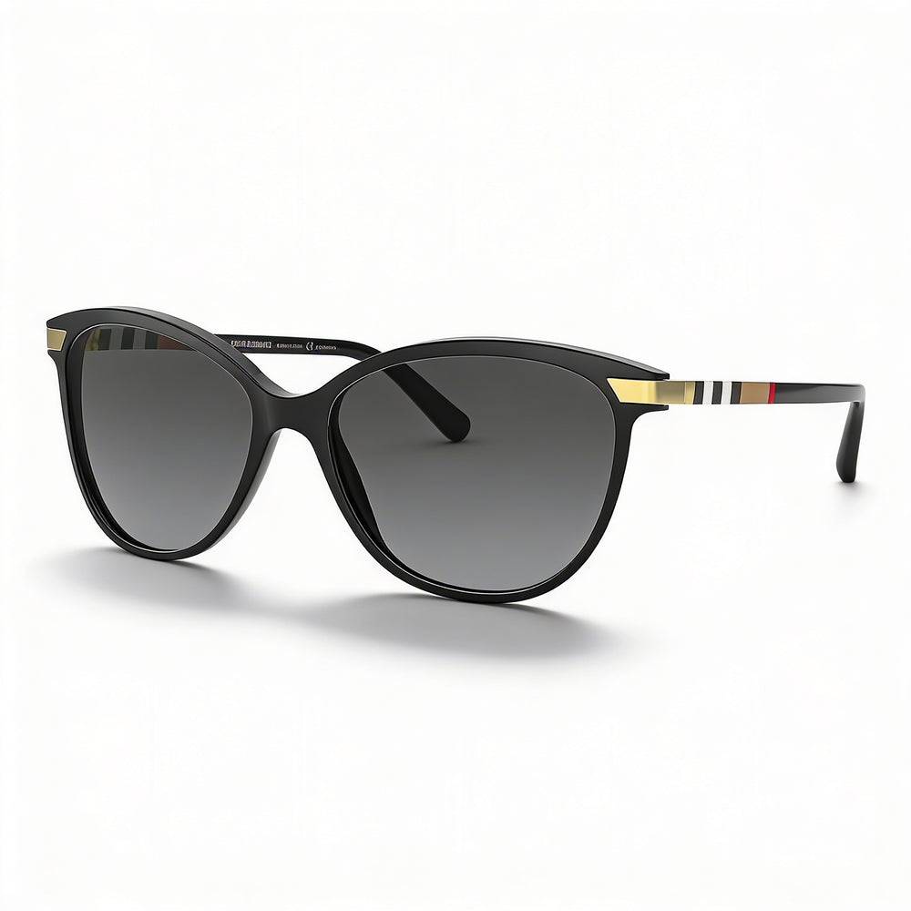 Burberry 0BE4216 Women's Black Plastic Cat Eye Grey Gradient UV Protected Lenses 57mm