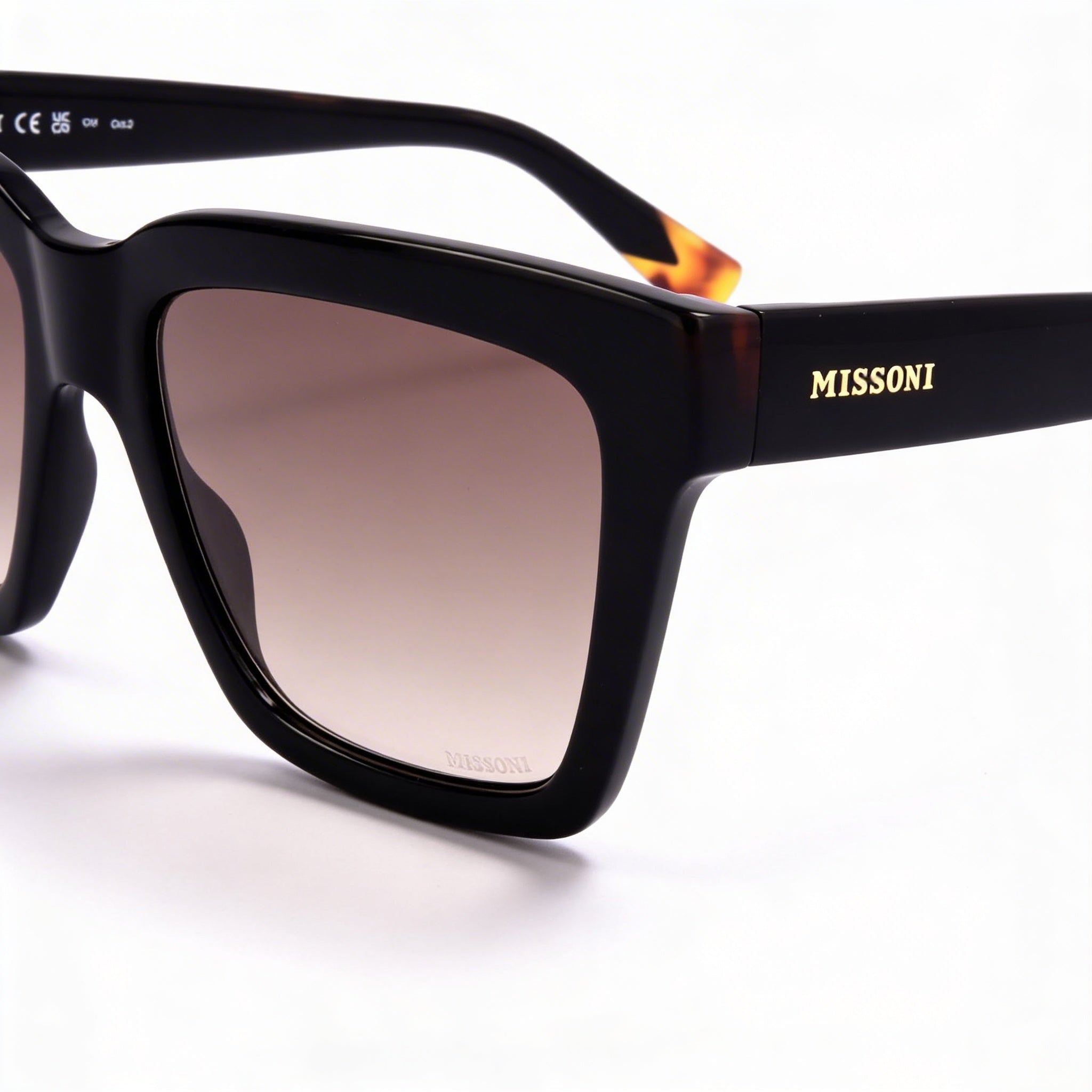 Gafas de sol Missoni Modern para mujer, montura de acetato negro, lentes negras con protección UV, 55 mm, Photo 3