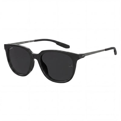 Gafas de sol Under Armour UA Circuit para mujer, de poliamida negra y rutenio, con protección UV y lentes grises, talla 54-18-145