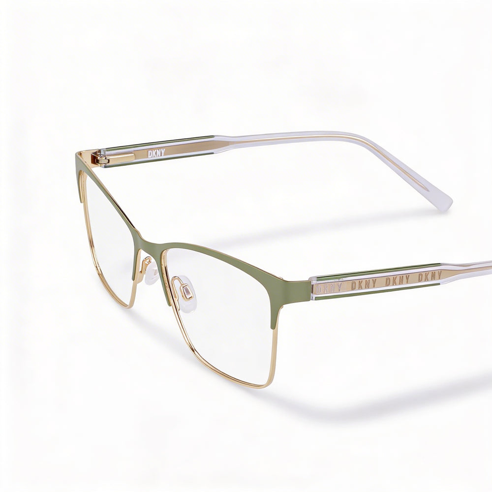 DKNY Dk3008 Unisex Eyewear featuring Metal Frame in cargo/gold, Polycarbonate Non-polarised Lenses, Size 53-16-140mm