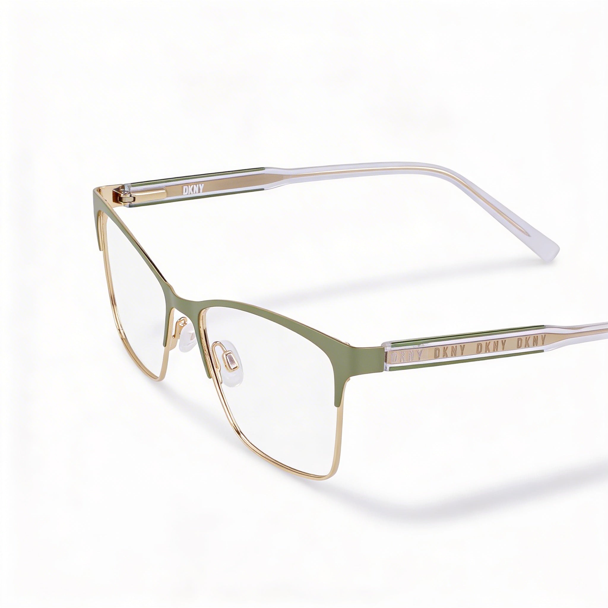 DKNY Dk3008 Unisex Eyewear featuring Metal Frame in cargo/gold, Polycarbonate Non-polarised Lenses, Size 53-16-140mm, Photo 2
