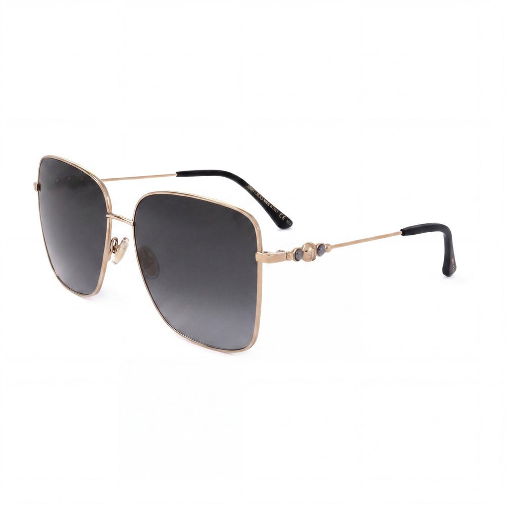 Gafas de sol Jimmy Choo Hester/S para mujer, cuadradas, de acero inoxidable, en negro, dorado y gris degradado, con protección UV 100 %, 59 mm
