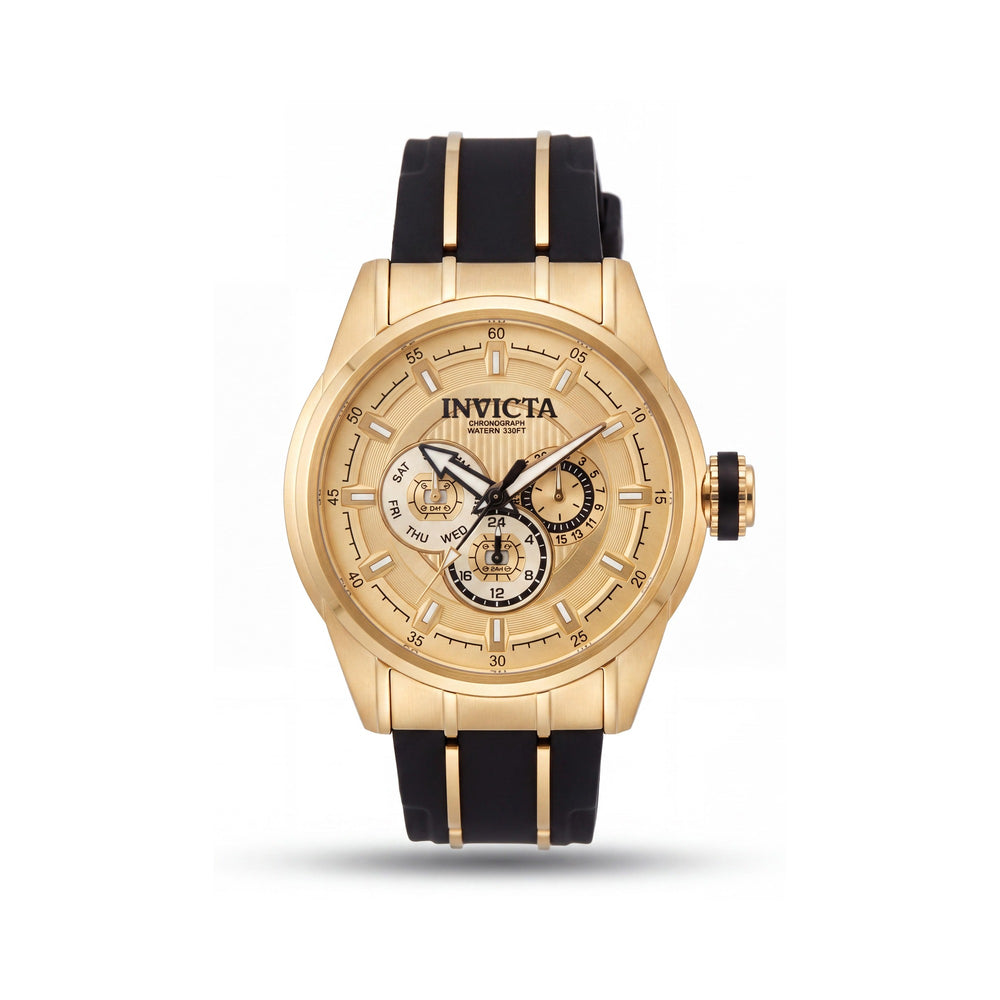 Reloj Invicta Speedway 49056 unisex de cuarzo de acero inoxidable dorado de 48 mm resistente al agua 10 ATM