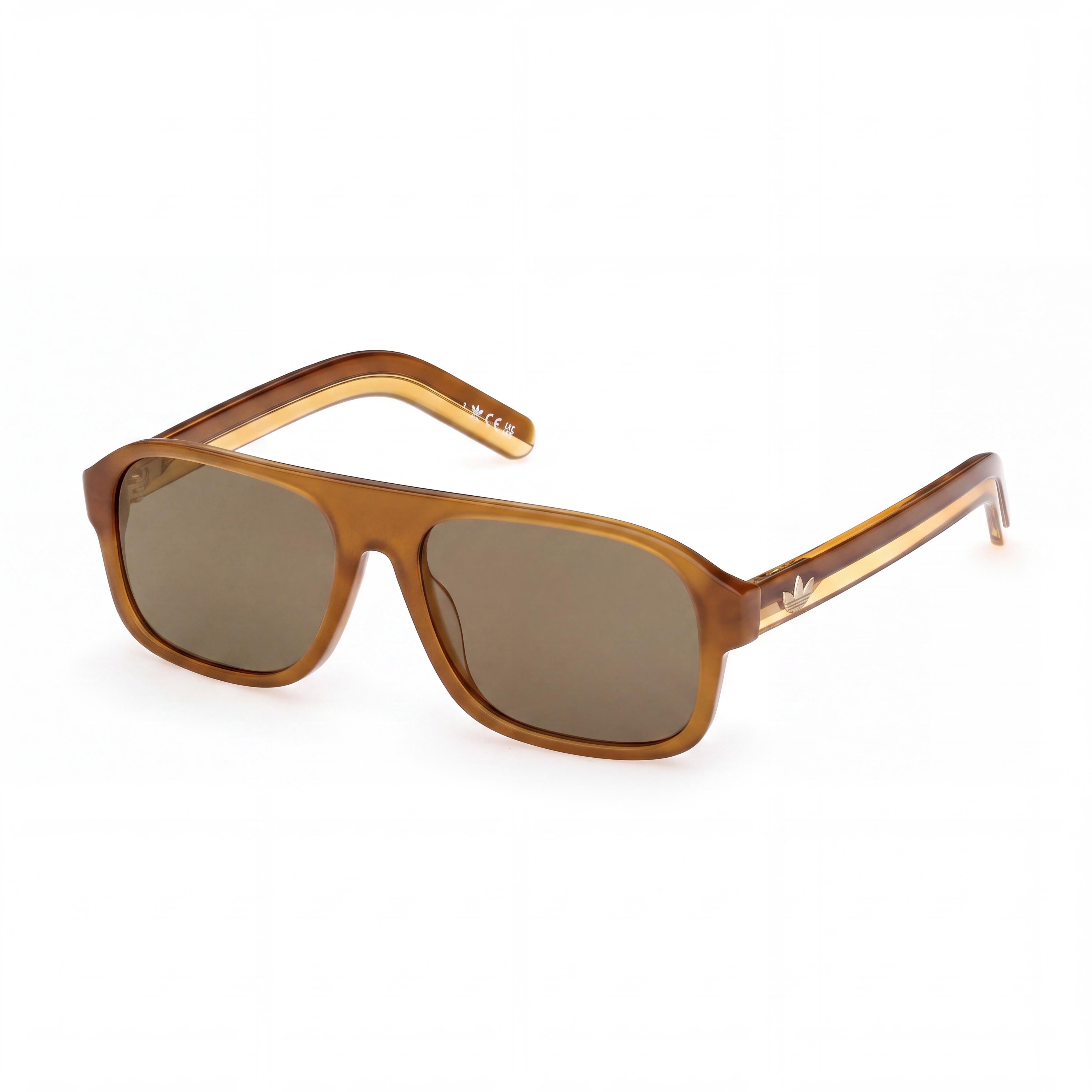 Gafas de sol adidas Originals casuales unisex de acetato, naranja claro brillante con espejo verde, protección UV 400, 55 mm, Photo 1