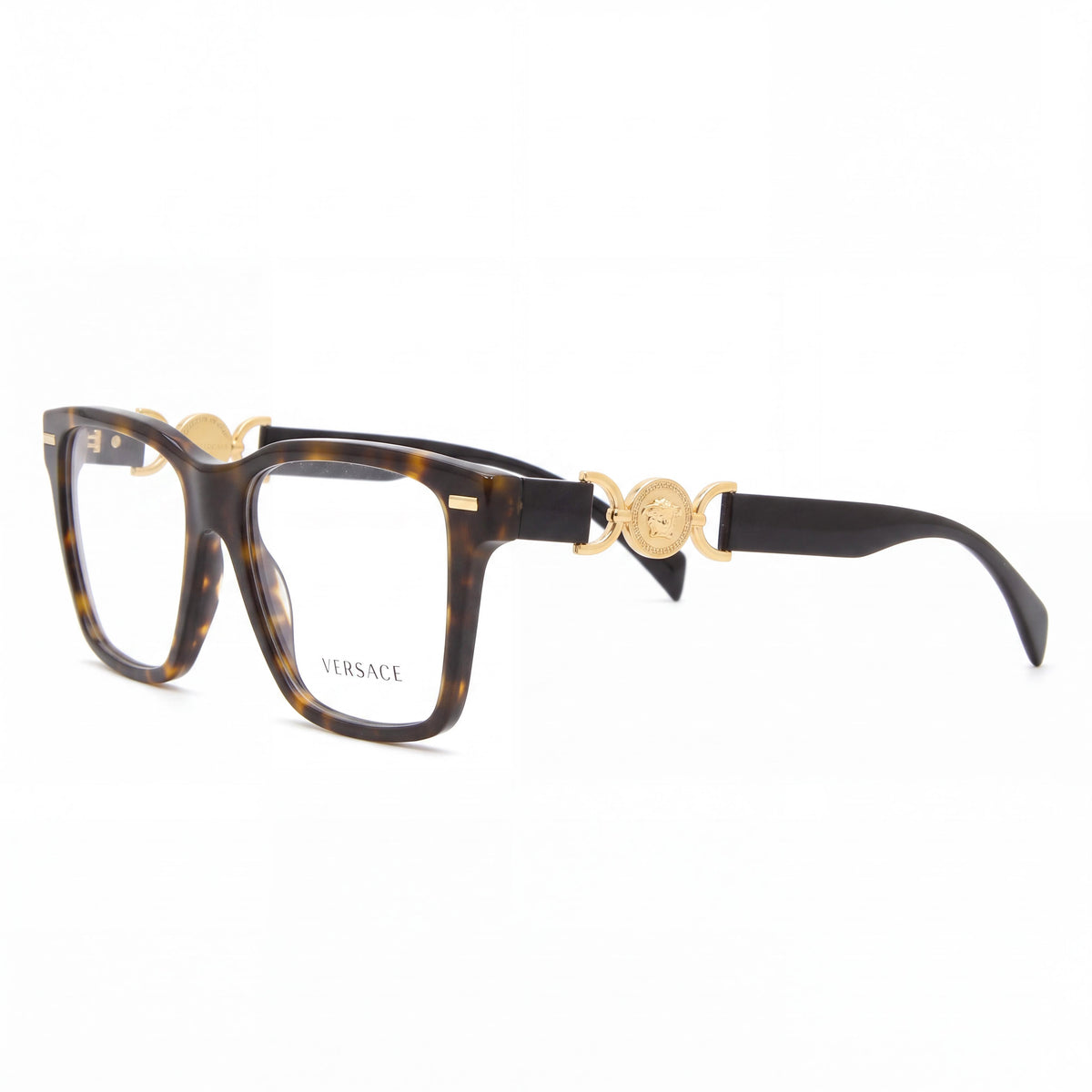 Versace VE3335 5404 54 Women's Classic Tortoise Shell Rectangular Acetate Metal Clear Eyeglasses 54mm, Photo 1