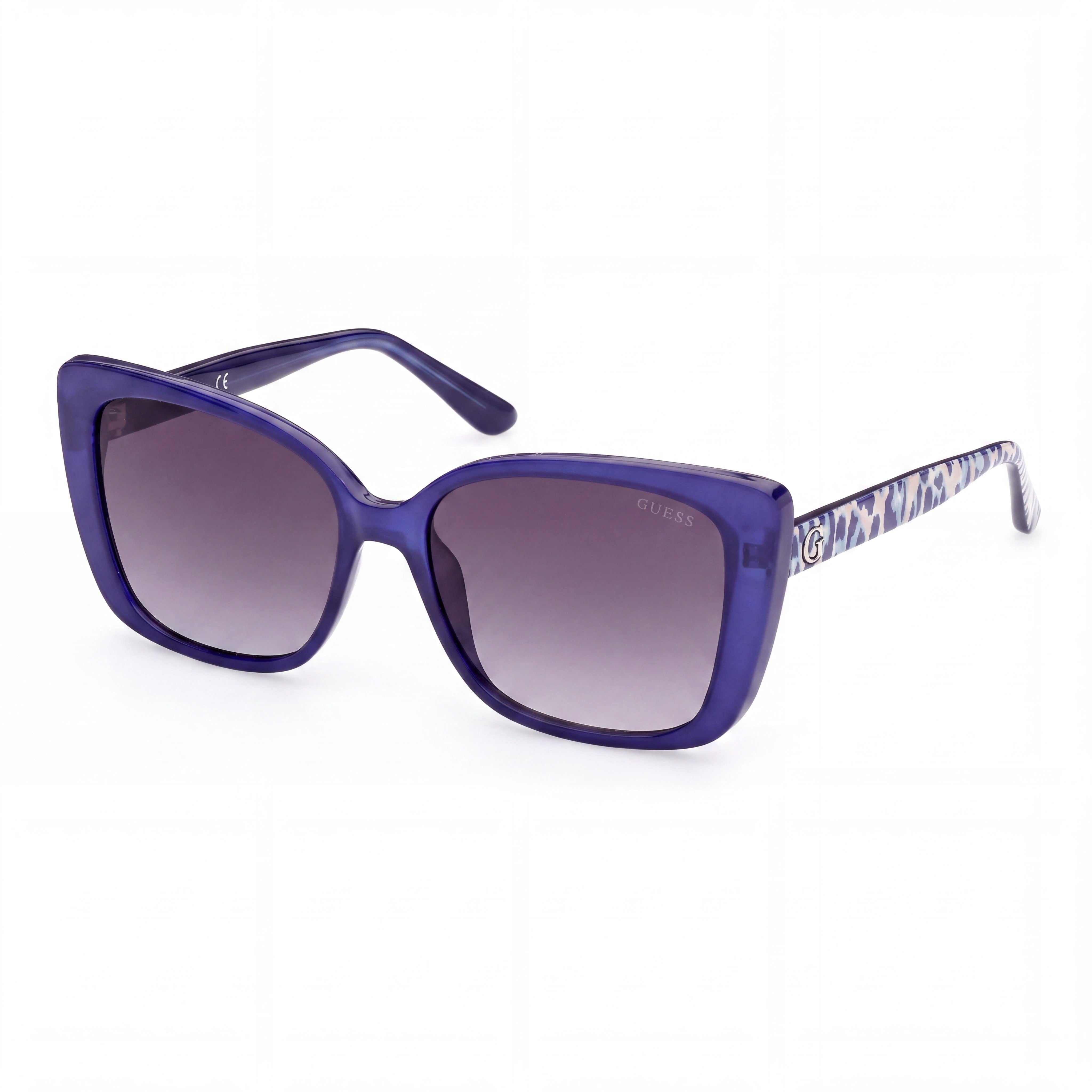 GUESS GU7829 Women's UV Protective Polycarbonate Blue Smoke Shaded Lens Sunglasses Shiny Blue Frame 56-16-140, Photo 1