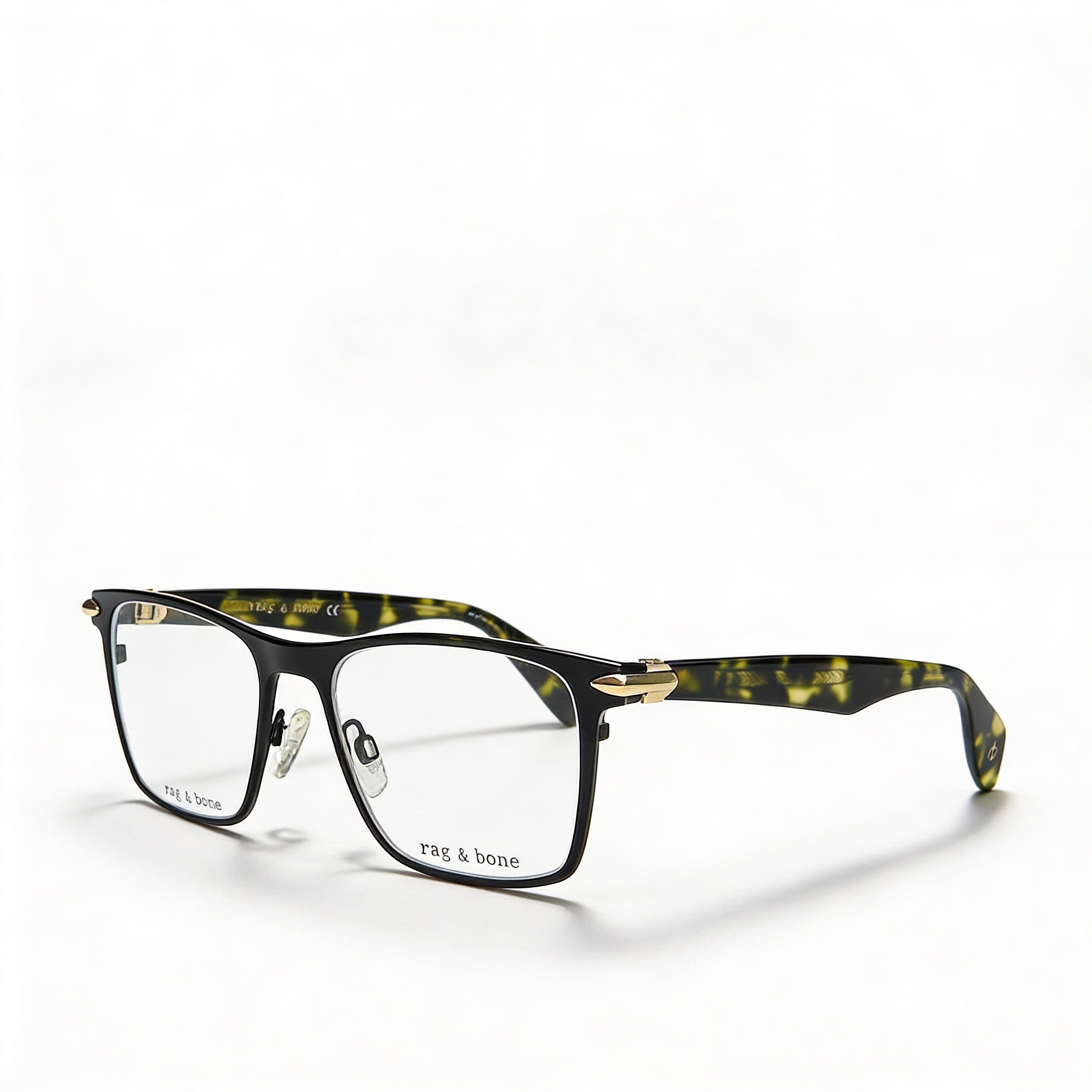 Gafas de vista metálicas Rag & Bone Rnb 7009 para hombre, color negro mate, con lentes de demostración, 53-17-145, Photo 1