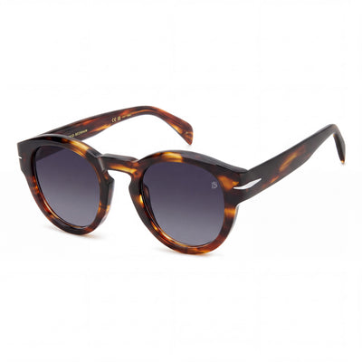 Gafas de sol David Beckham DB 7110/S unisex clásicas de acetato cuerno marrón, gris oscuro degradado, protección UV 49-25-145
