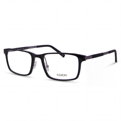 Flexon Modern EP8008 Unisex Full Rim Rectangle Metal Eyeglasses Frame Shiny Black 55-19-145