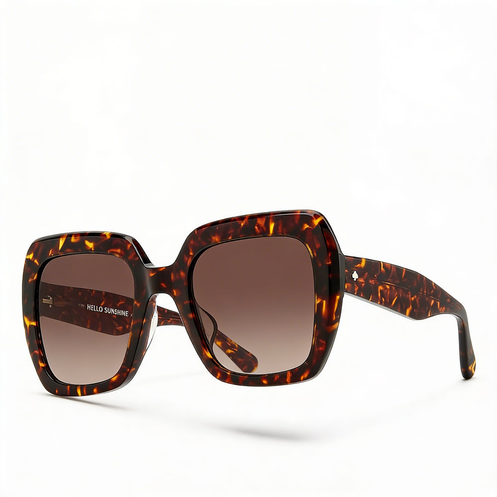 Gafas de sol Kate Spade New York Naomi/S para mujer, montura cuadrada de plástico Havana, color marrón, protección UV, 52 mm