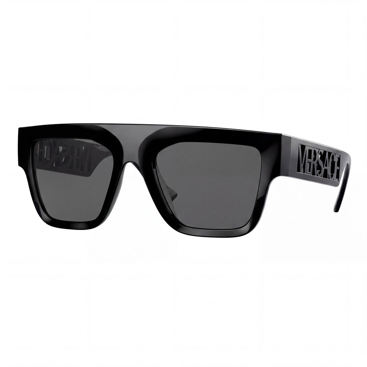Versace Geometric Unisex Injected Black Dark Grey Prescription-Ready Polycarbonate Eyewear 53-20-140, Photo 1