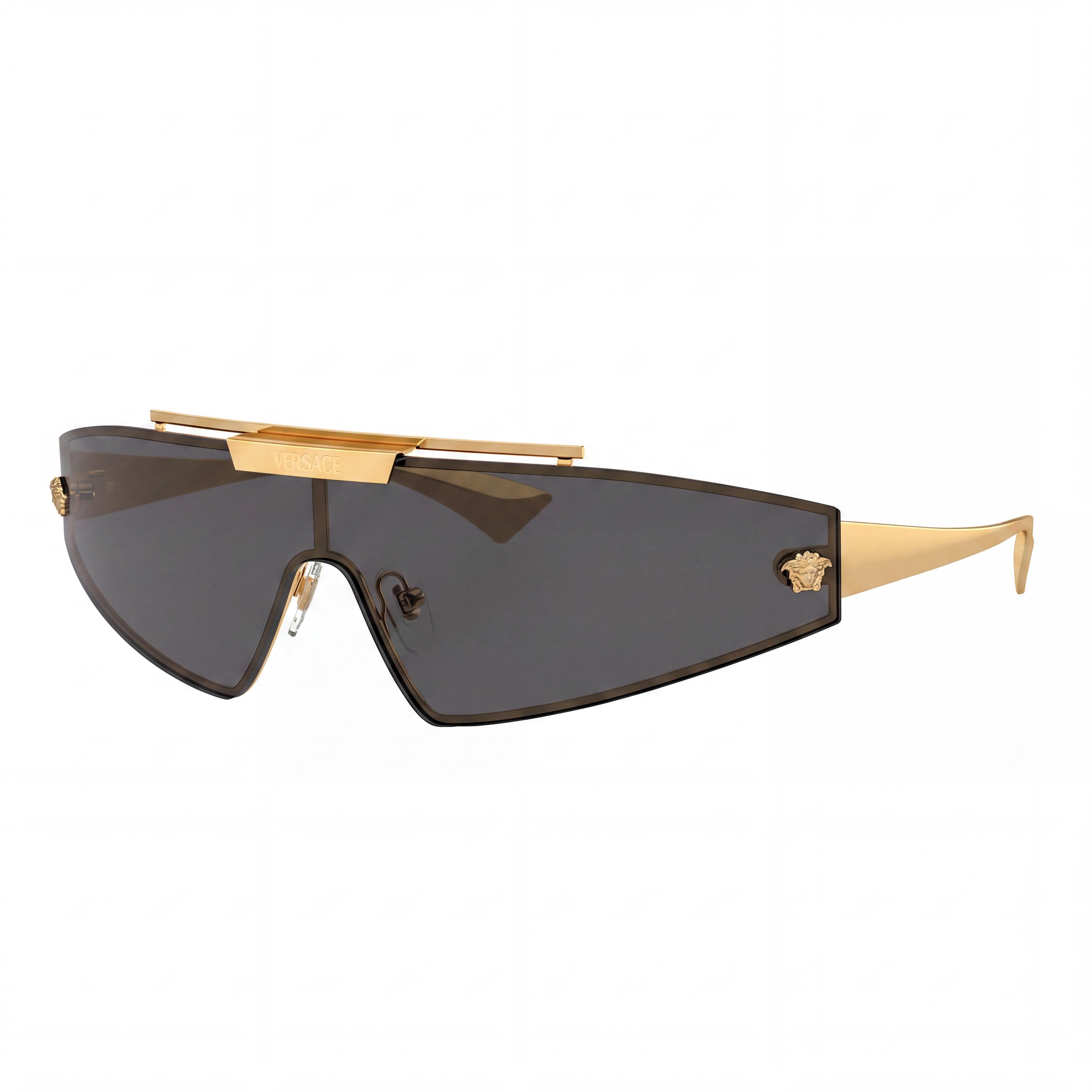 Versace Ve 2265 Women's Gold Metal Frame Sunglasses with Grey Composite UV Protection Lenses 44mm, Photo 1