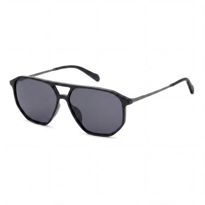 Fossil FOS 2149/S Unisex Stainless Steel UV Protection Sunglasses, Black/Grey Frame, Black Lens 59mm