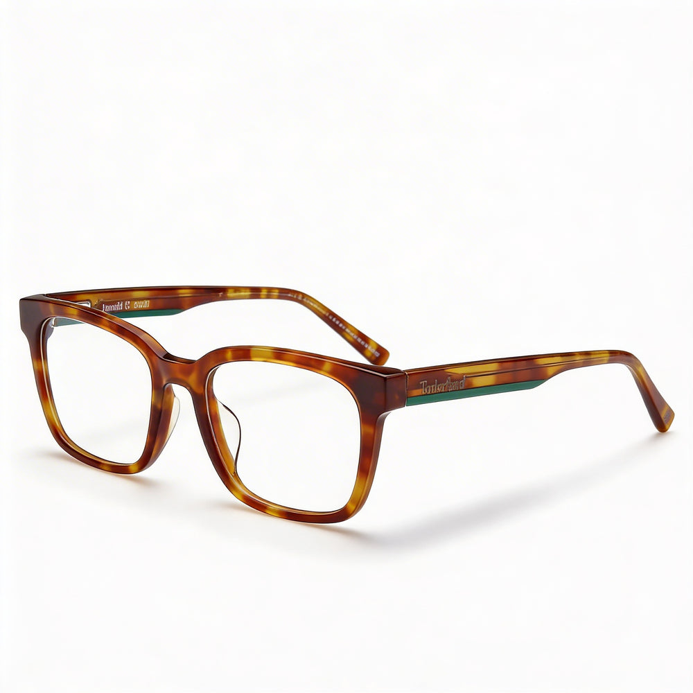 Gafas de plástico Timberland Tb1846-h para hombre, color Havana oscuro, con lentes de policarbonato transparente (ancho de lente de 54 mm)