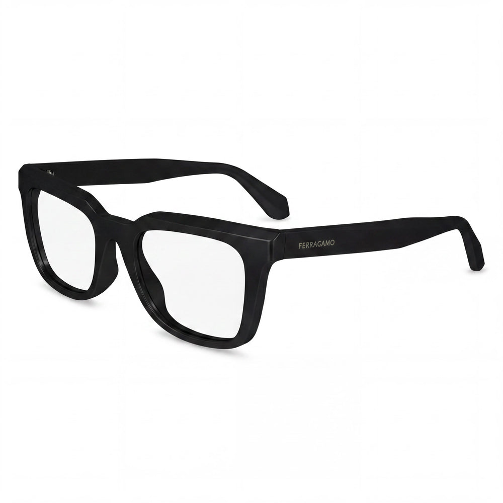 Salvatore Ferragamo Classic Model Men's Eyeglasses with Black Acetate Frame and 52mm Lens Width