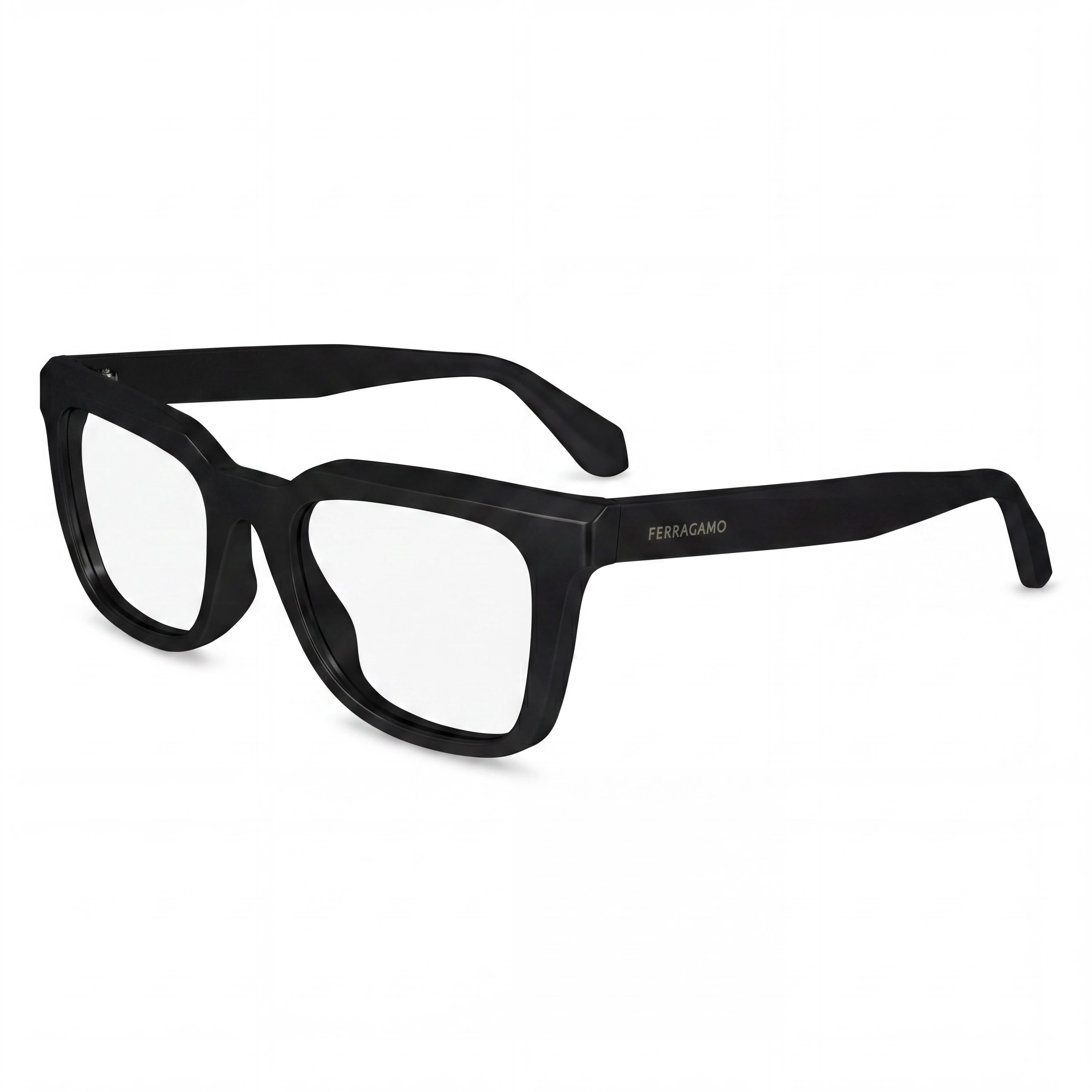 Gafas de hombre Salvatore Ferragamo, modelo clásico con montura de acetato negro y 52 mm de ancho de lente, Photo 1