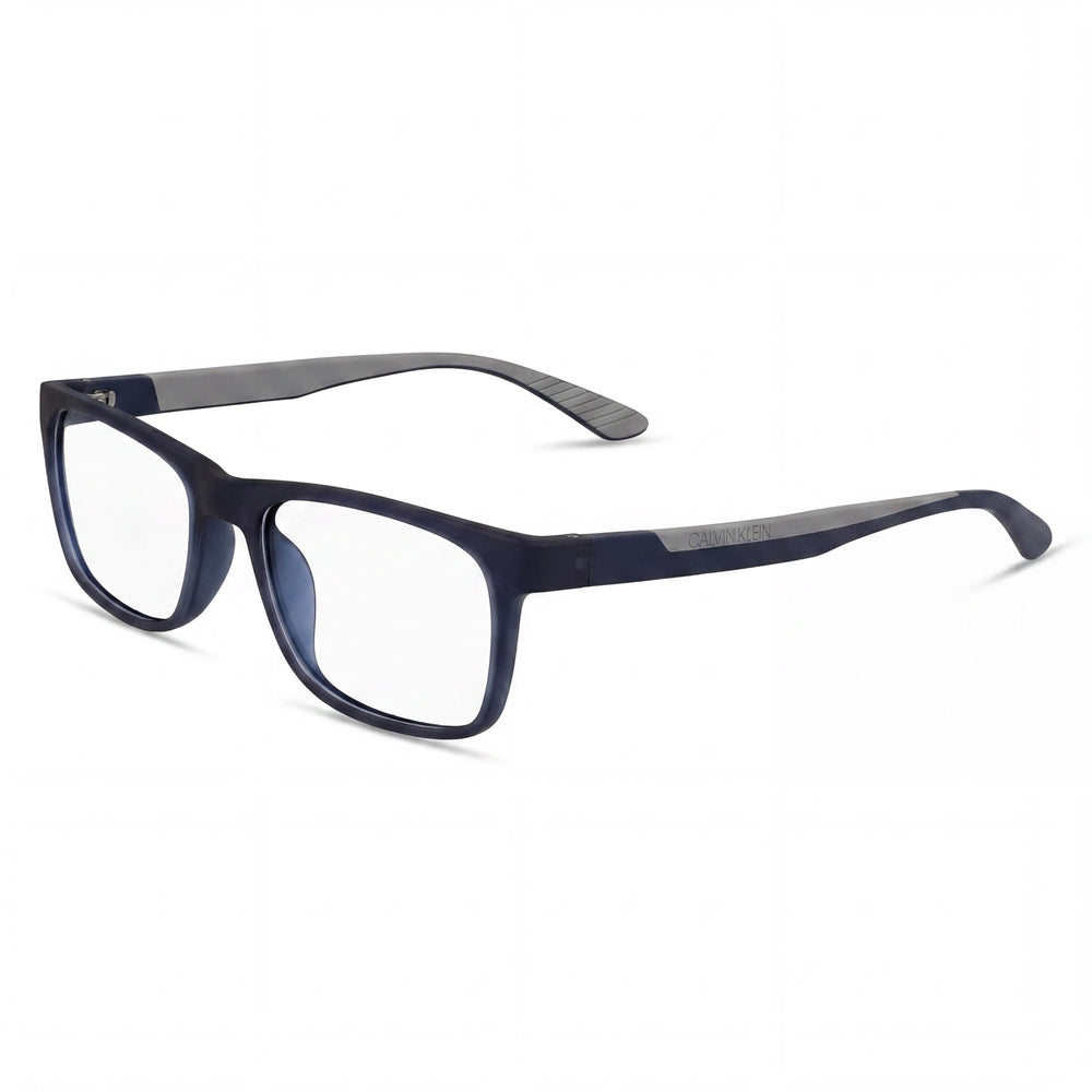 Calvin Klein UNPOLARIZED Men's Matte Crystal Navy Plastic Frame Eyeglasses with Polycarbonate Lenses 52mm