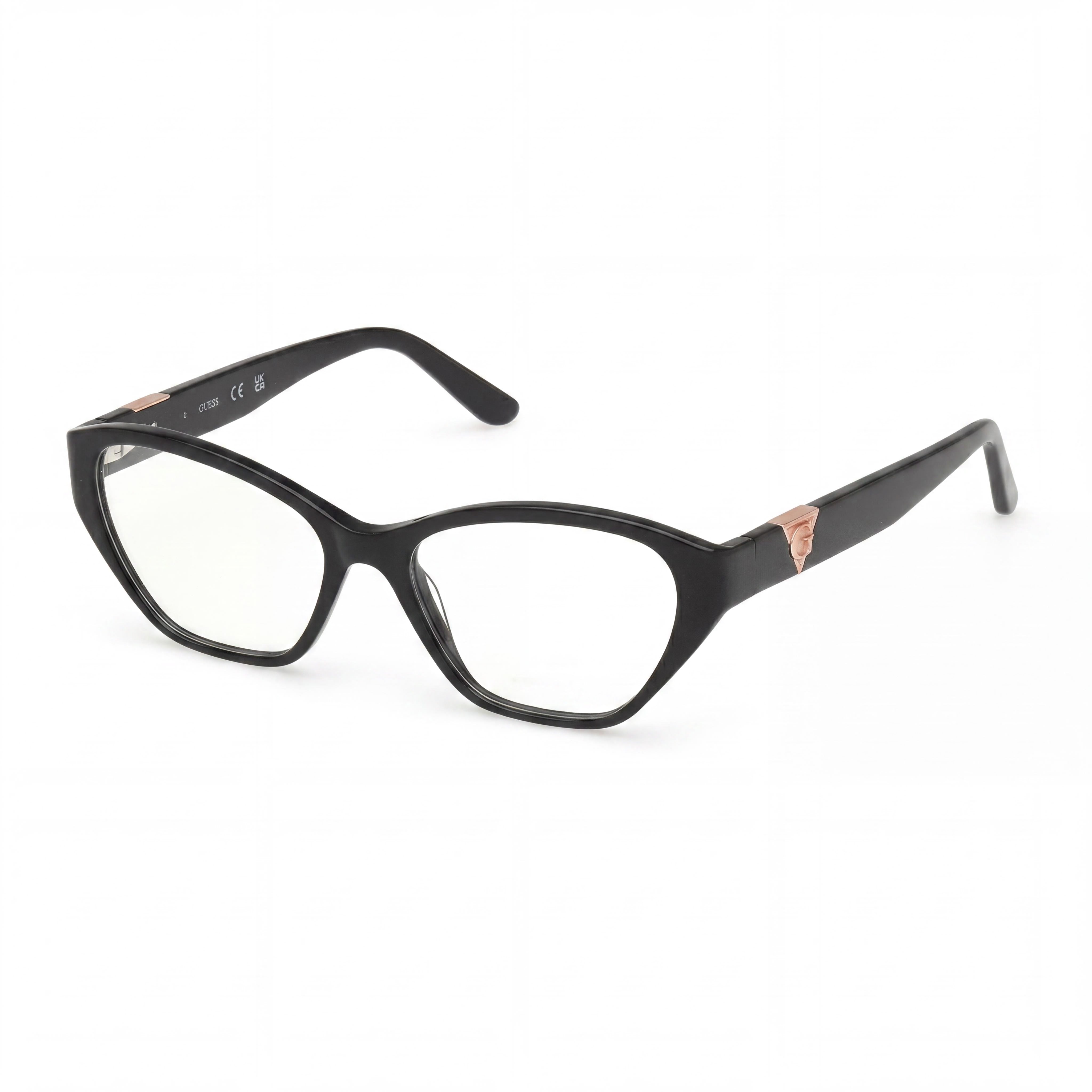 Gafas GUESS clásicas para mujer con montura negra brillante y lentes de policarbonato multicolor 49-16-135mm, Photo 1