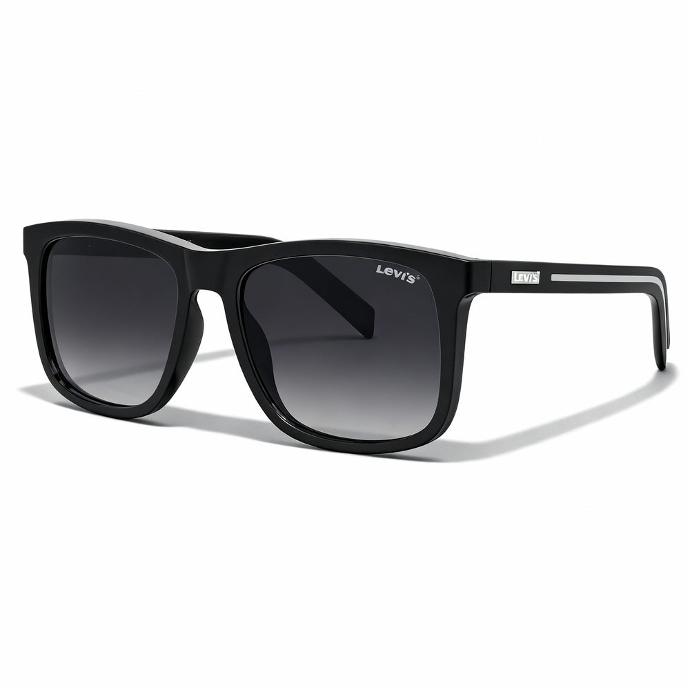 Levi's Modern Women's Black ECO POLYAMIDE Sunglasses, Dark Grey Shaded Lenses, Size 56-17-145