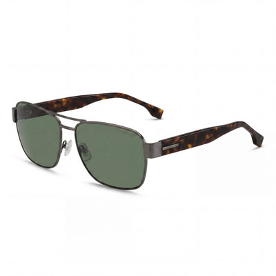 Gafas de sol Hugo Boss Modern Havana unisex de acero inoxidable, lentes verdes no polarizadas, protección UV, 60 mm
