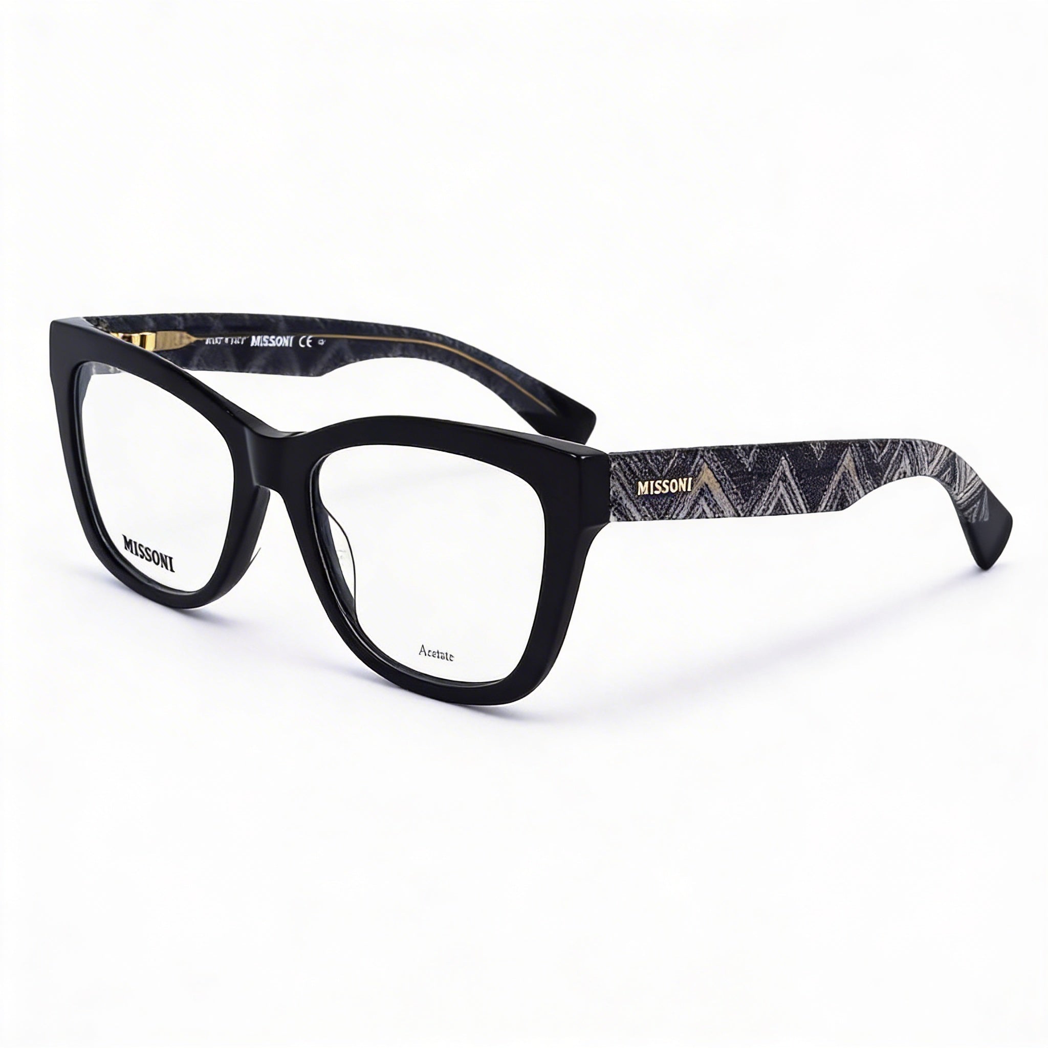 Gafas Missoni Casual para Mujer, Acetato Negro, Tamaño del Armazón 53mm Lente, 19mm Puente, 140mm Patilla, Photo 1