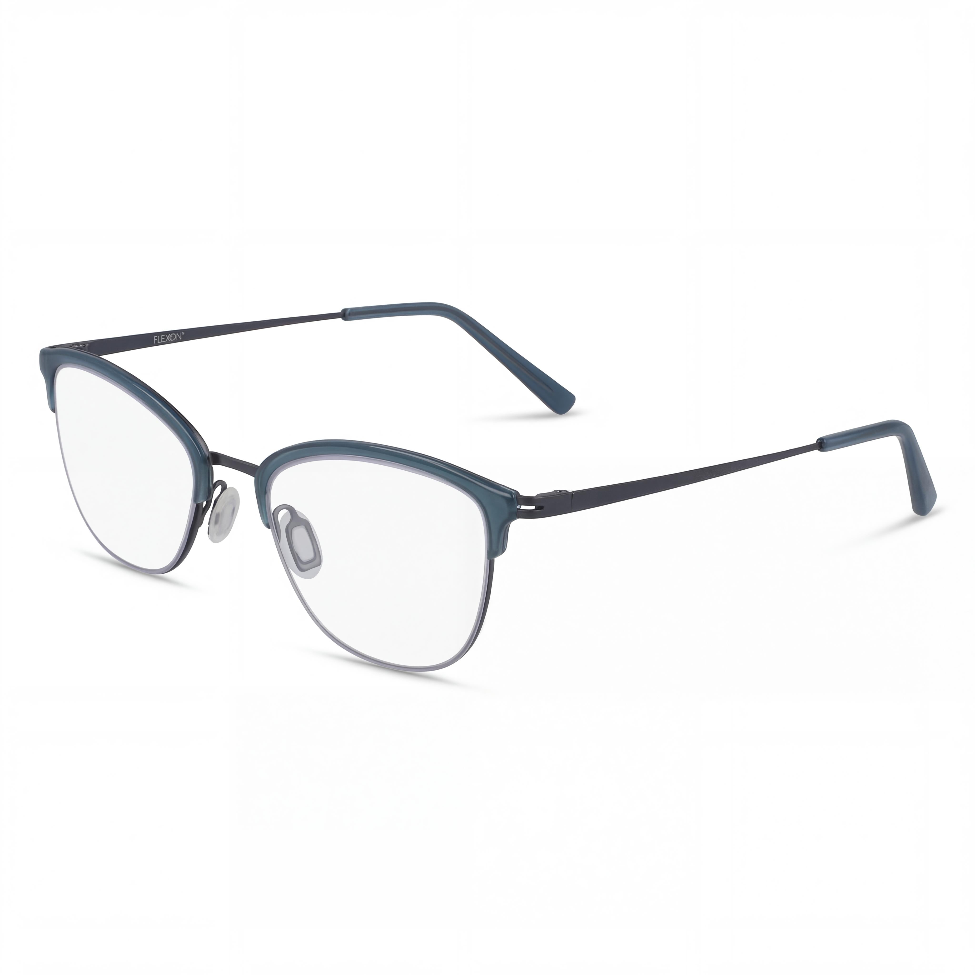Flexon W3023 Women's Full Frame Eyeglasses, Blue Acetate Frame, Polycarbonate Lenses, Size 52-20-140, Photo 1