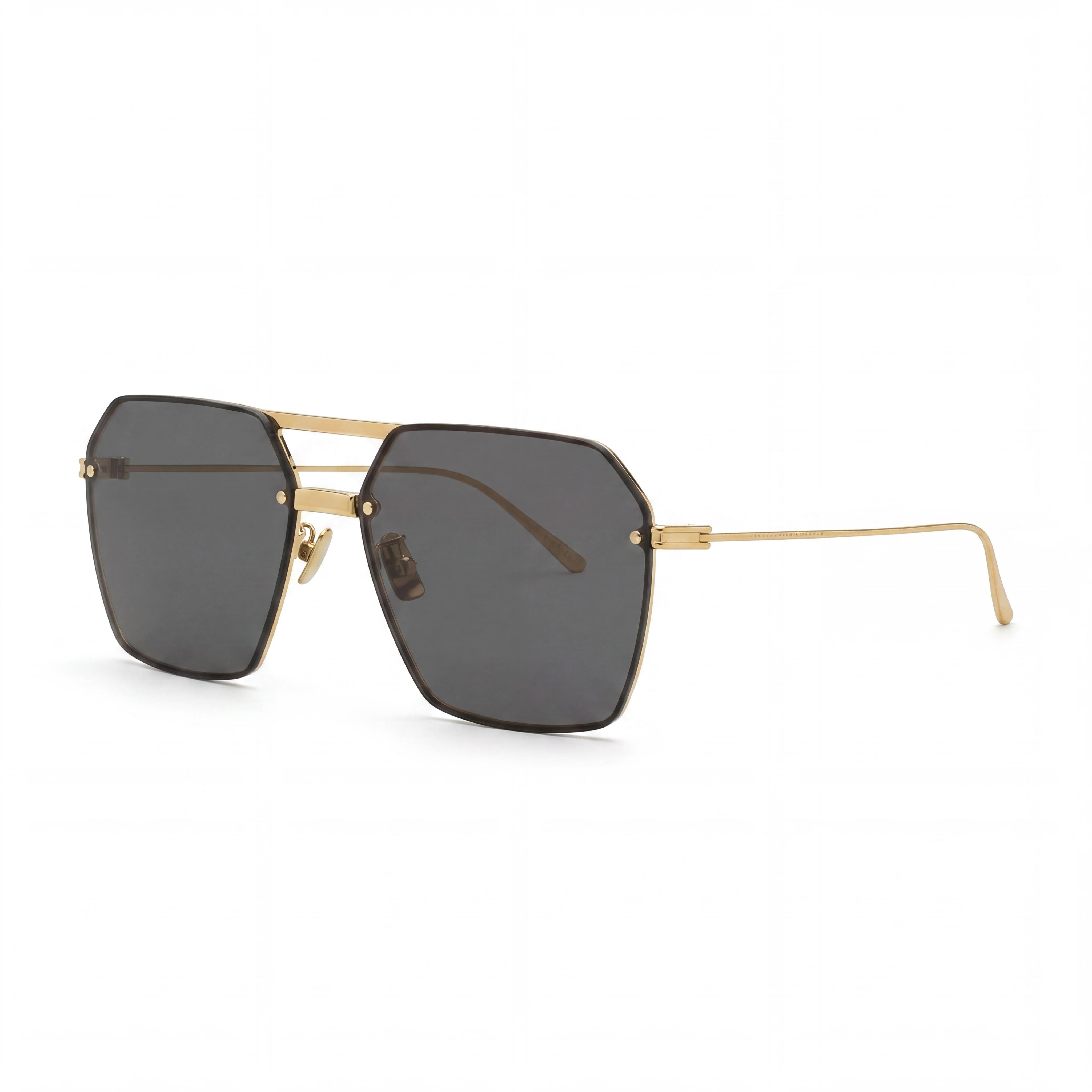 Bottega Veneta Aviador Unisex Metal Dorado Sin Gafas de Sol 61mm, Photo 1