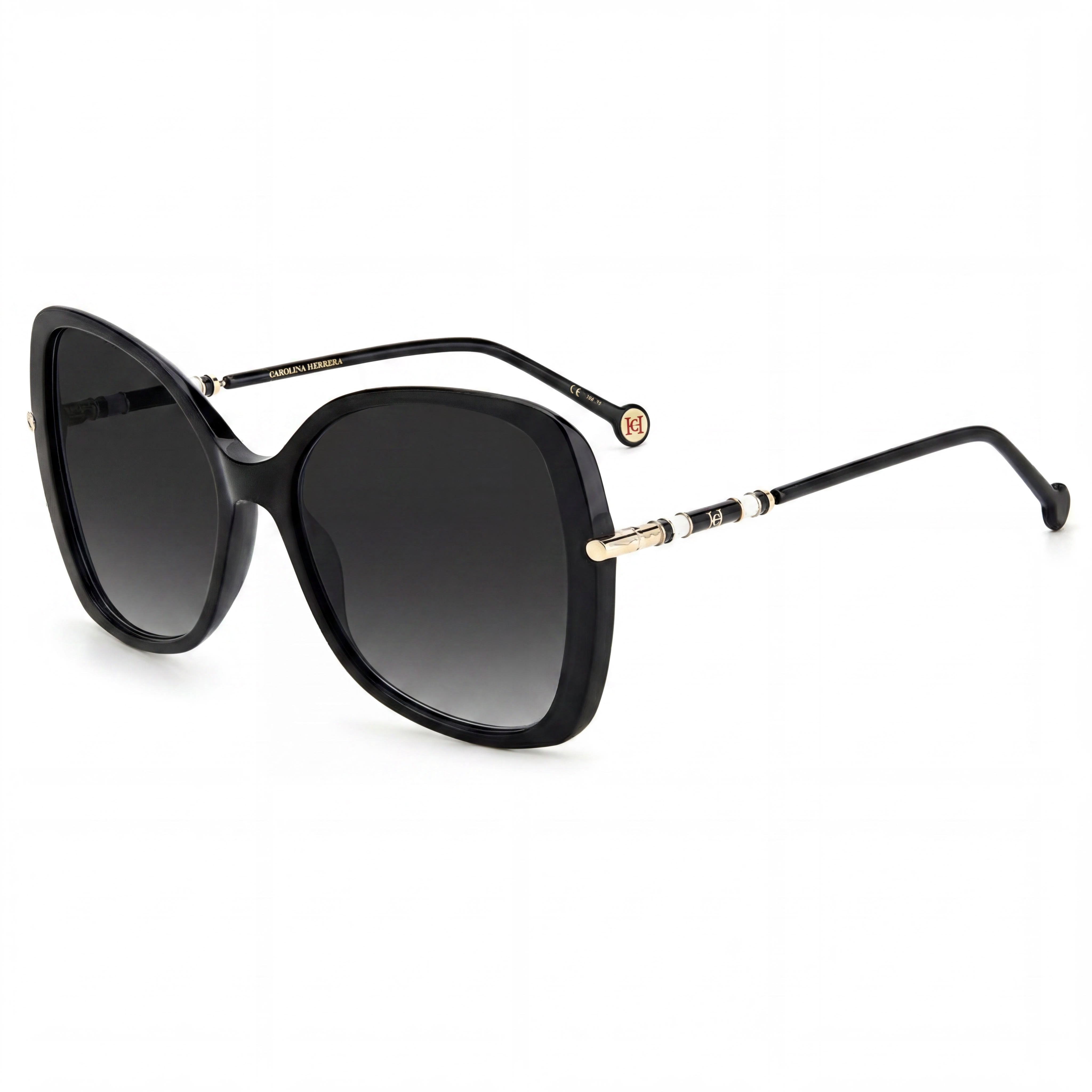 Gafas de sol Carolina Herrera Ch 0025/S para mujer, armazón de acetato negro con lentes de protección UV en gris oscuro, 58 mm, Photo 1