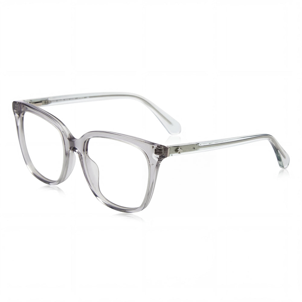 Kate Spade New York Modern Unisex Acetate Full Rim Square Eyeglasses Transparent Grey Frame Grey Lenses 51mm