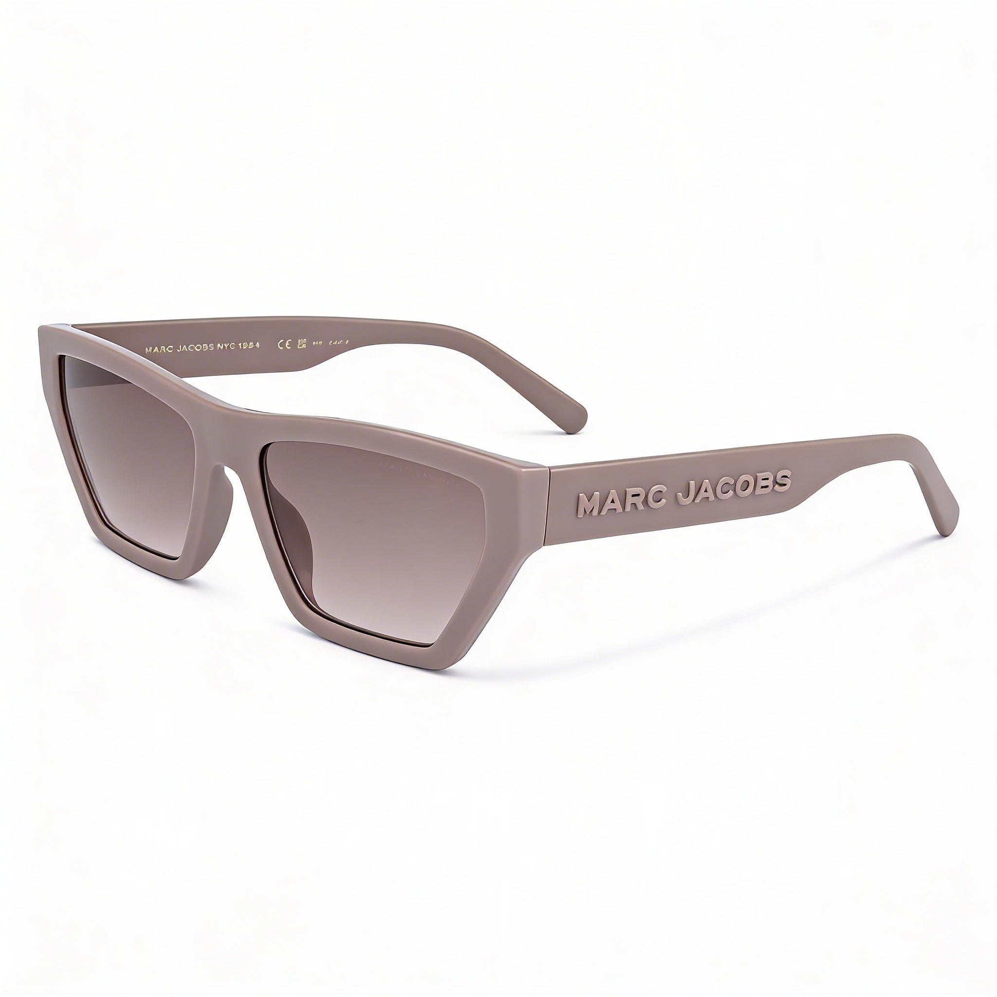Gafas de sol Marc Jacobs para mujer, estilo ojo de gato, de plástico beige con lentes UV degradadas marrones de 55 mm, Photo 1